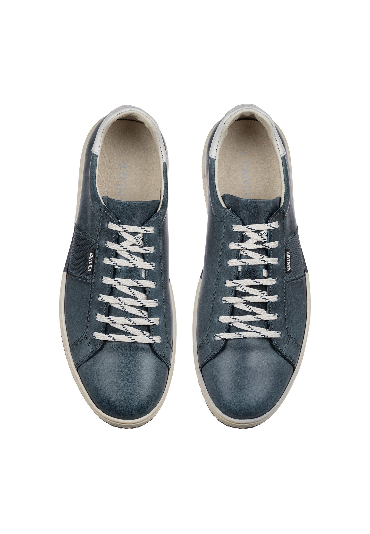 Navy blauw gladleren Retro sneaker