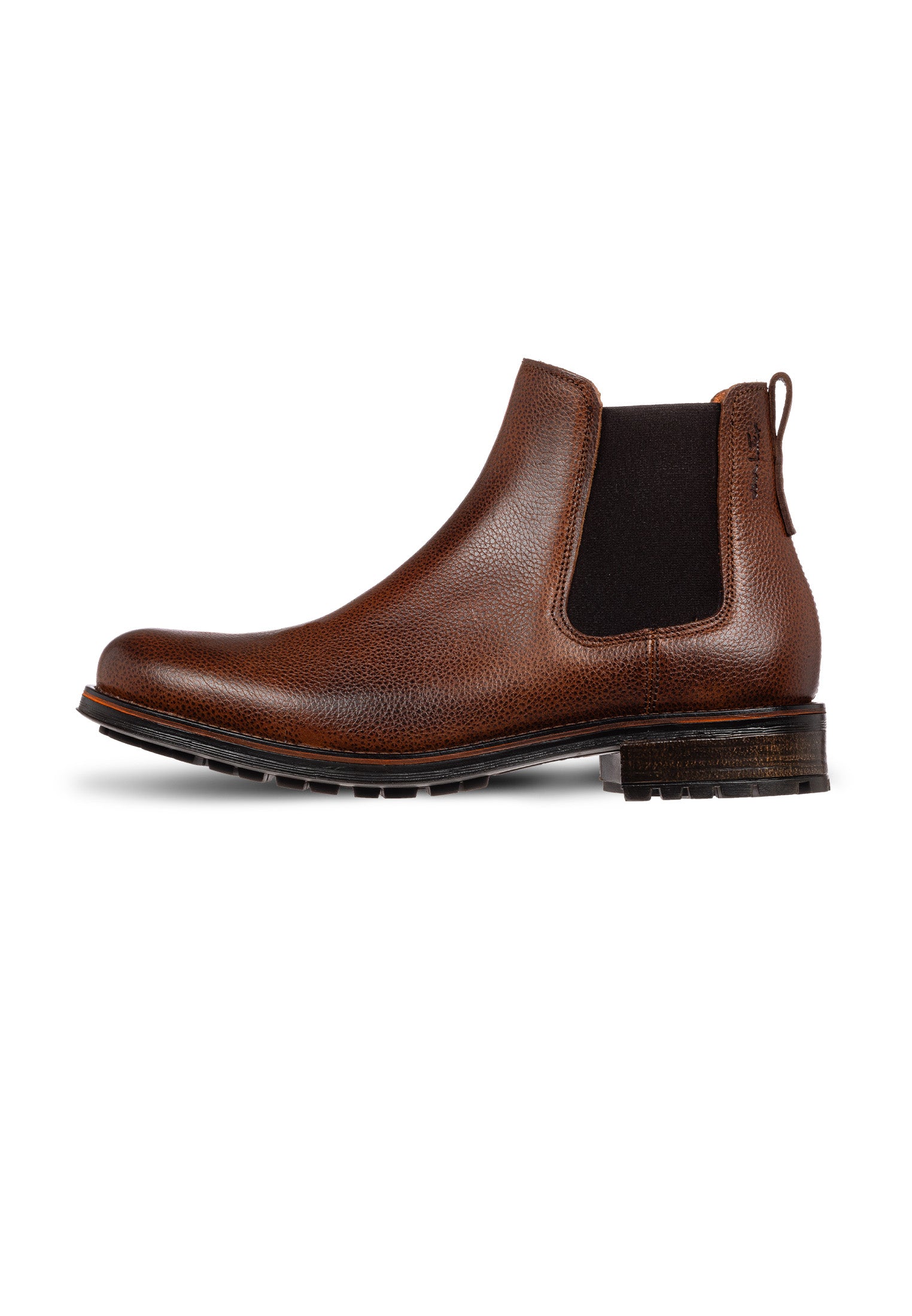 Cognac gladleren Fritz chelsea boot