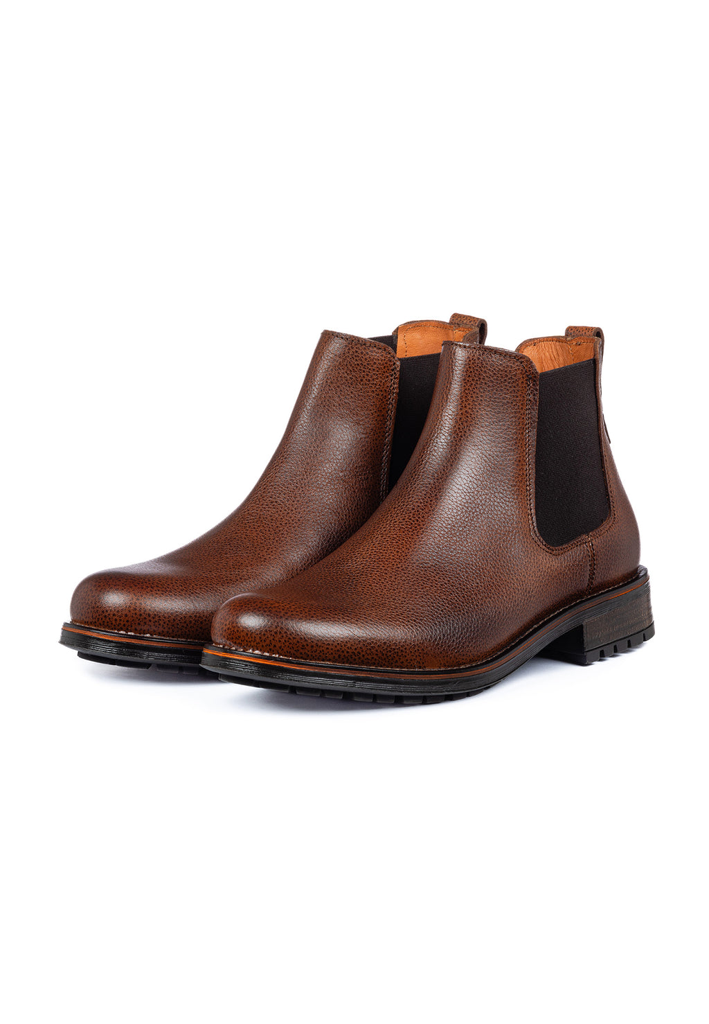Cognac gladleren Fritz chelsea boot