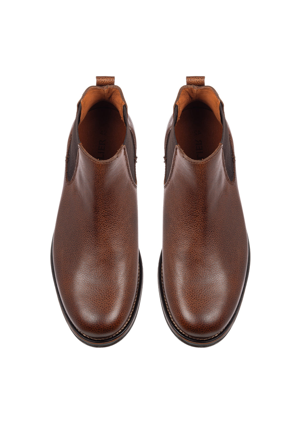 Cognac gladleren Fritz chelsea boot