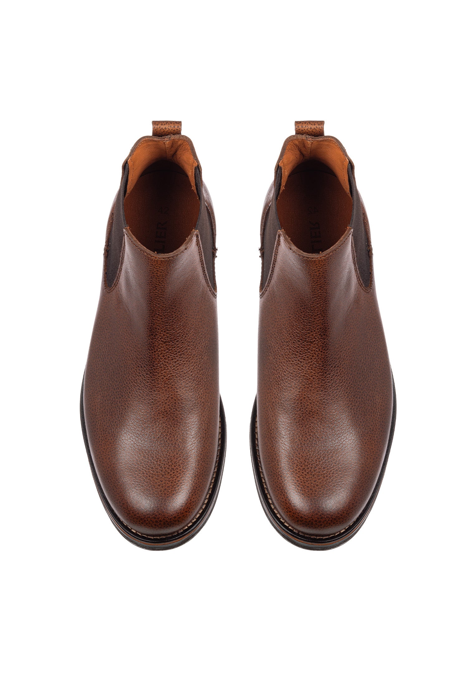 Cognac gladleren Fritz chelsea boot