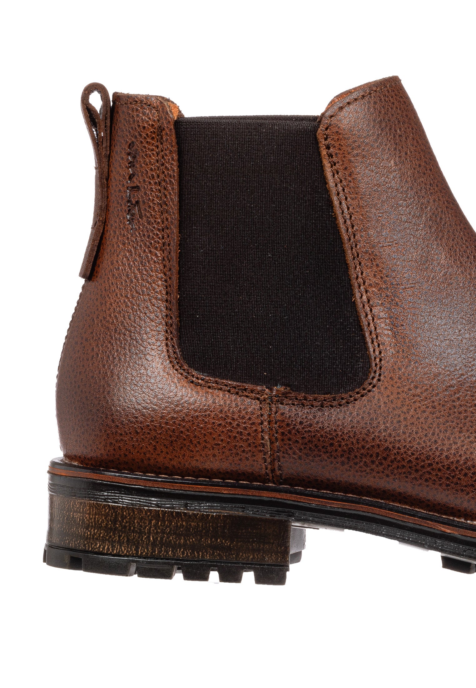 Cognac gladleren Fritz chelsea boot