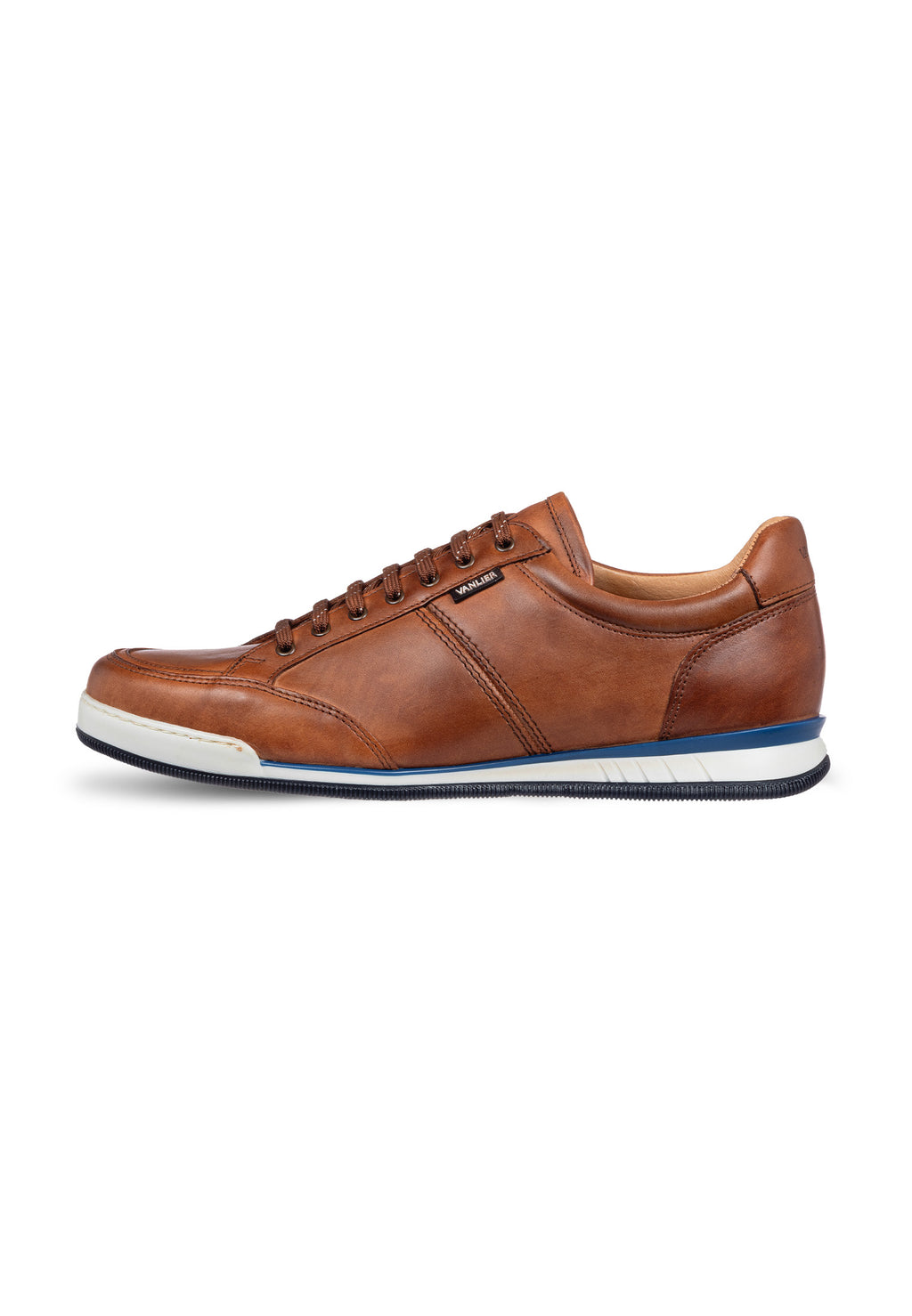 Cognac gladleren Magnus sneaker