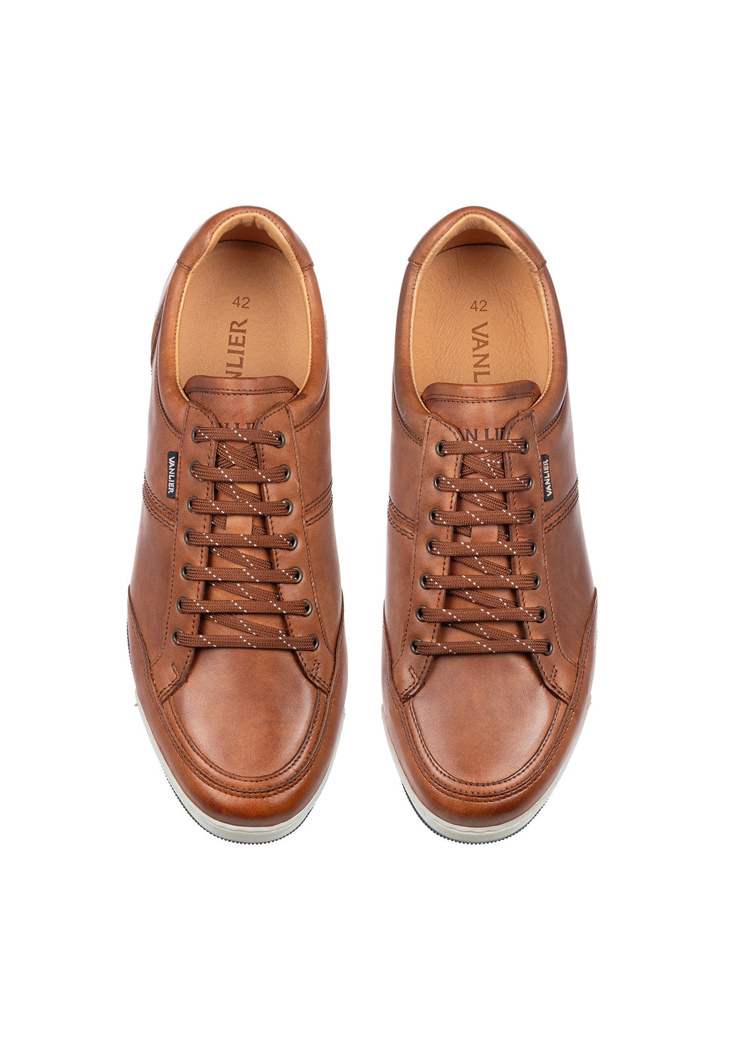 Cognac gladleren Magnus sneaker
