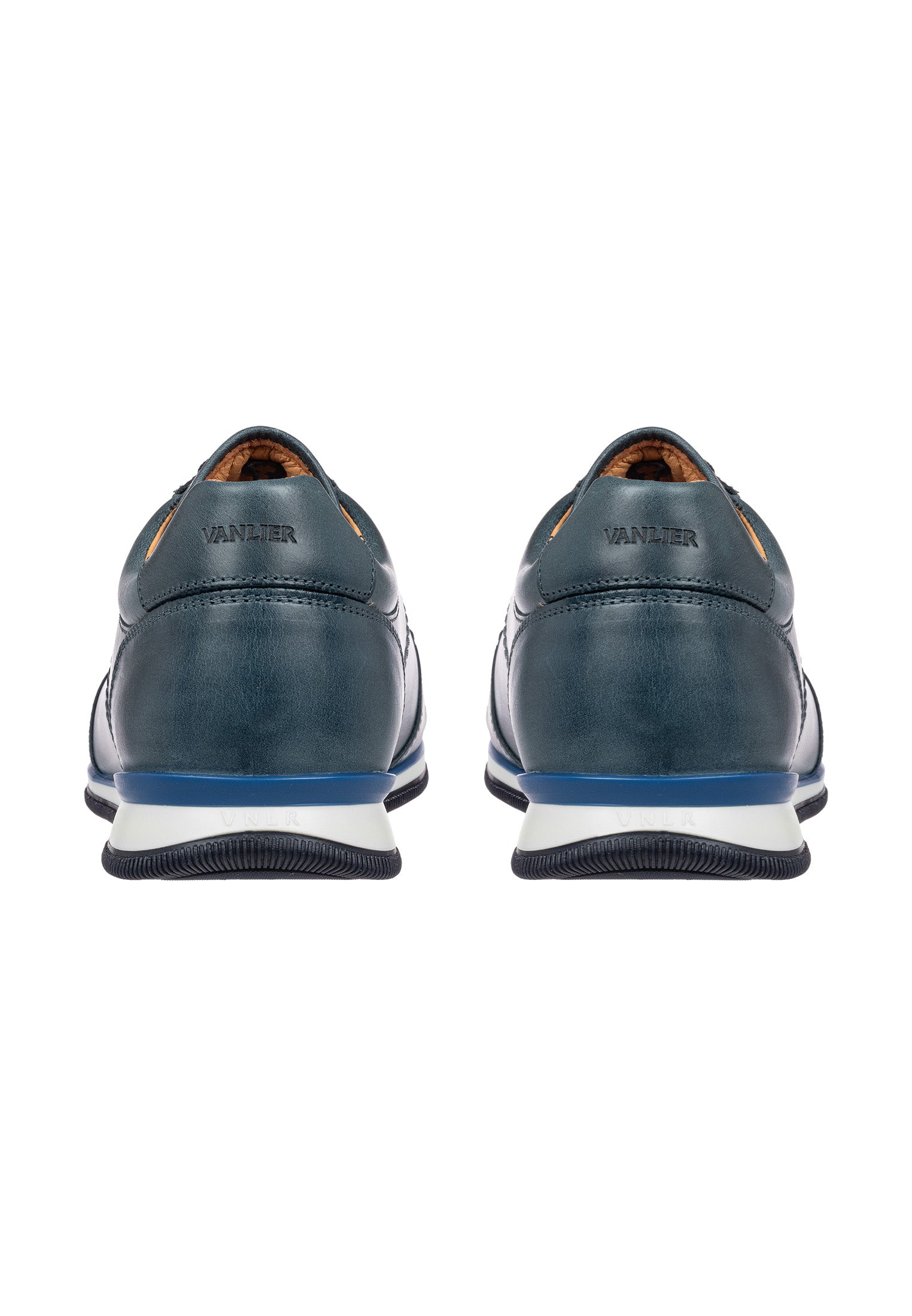 Blauw gladleren Magnus sneaker