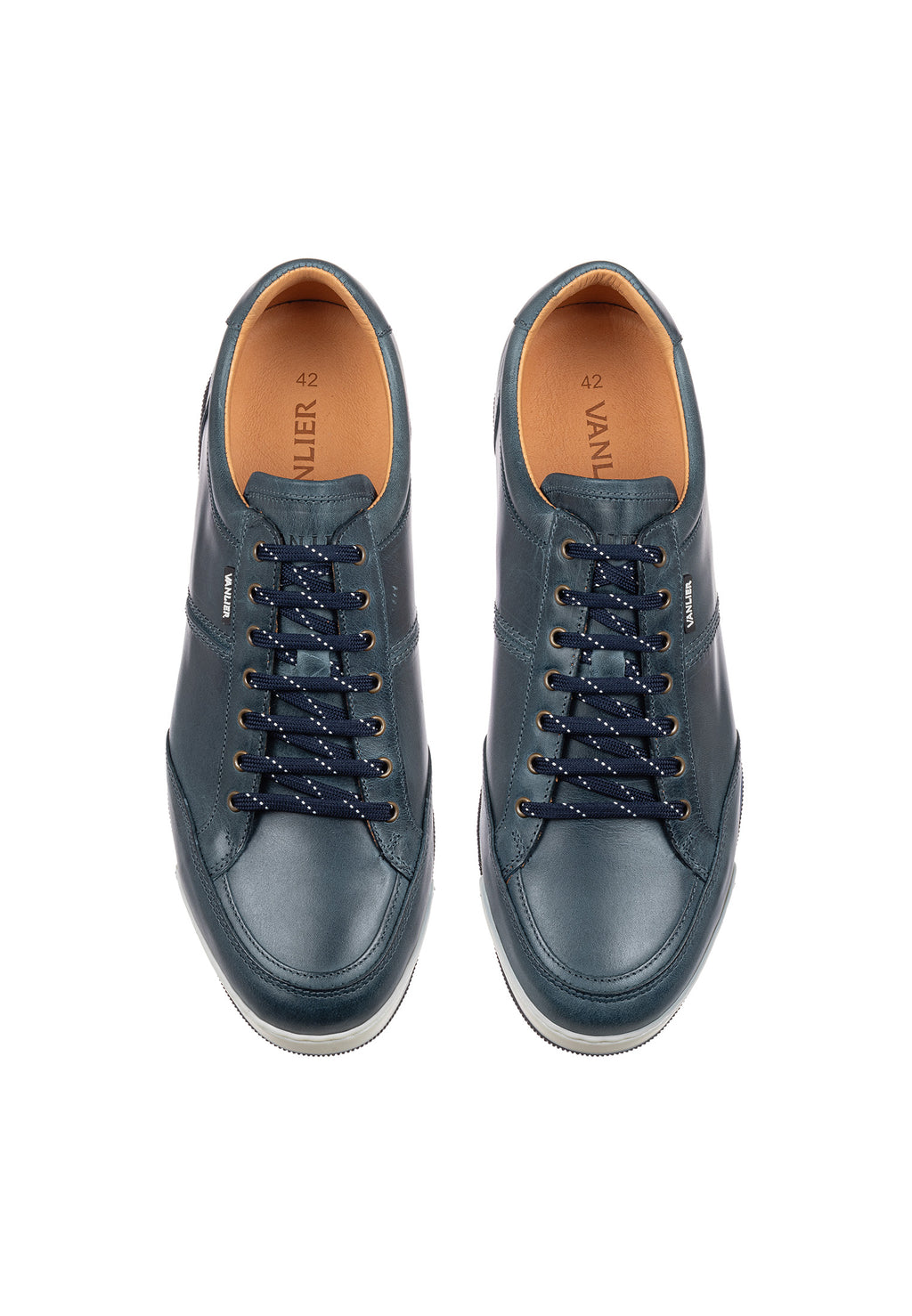 Blauw gladleren Magnus sneaker