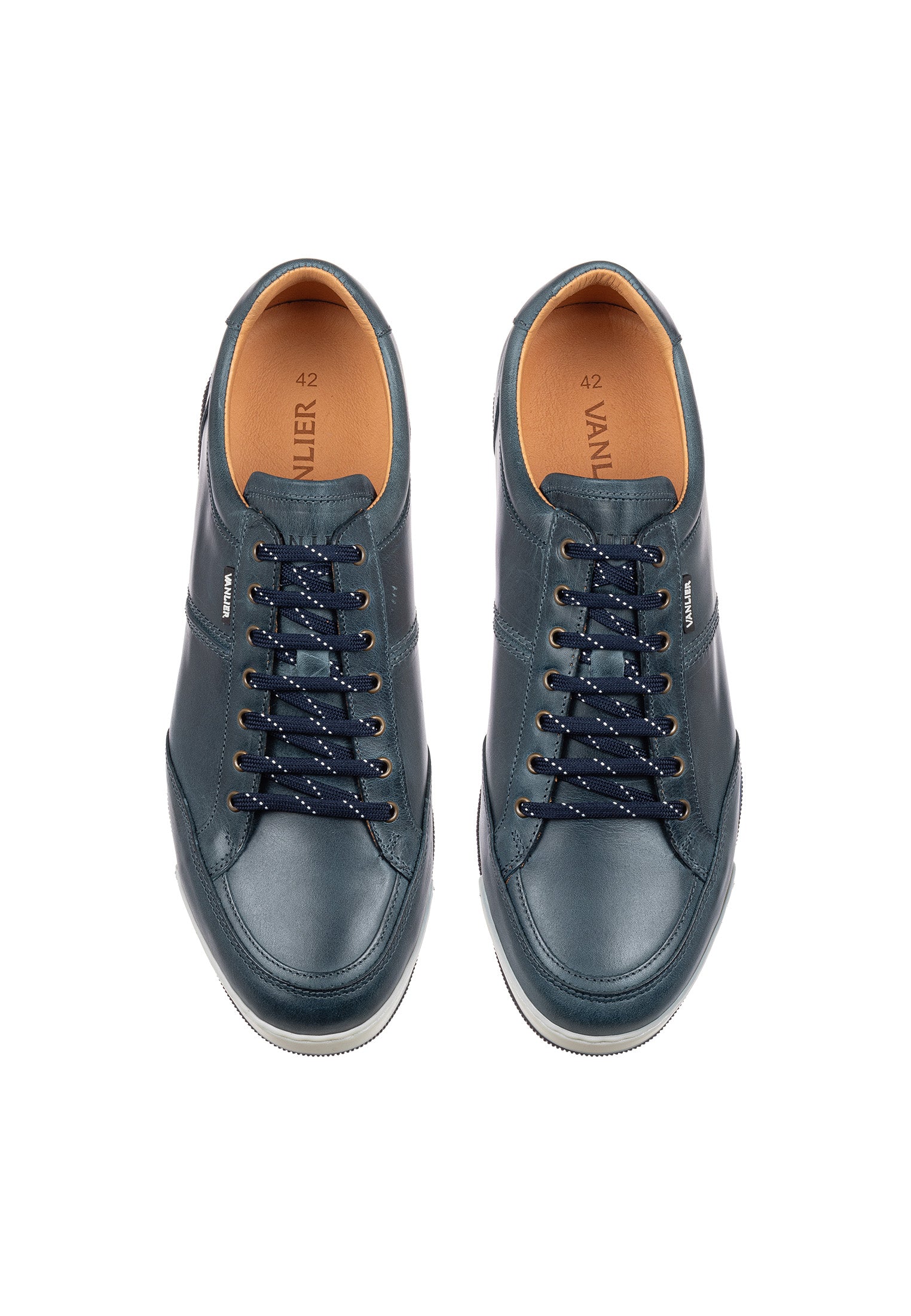 Blauw gladleren Magnus sneaker