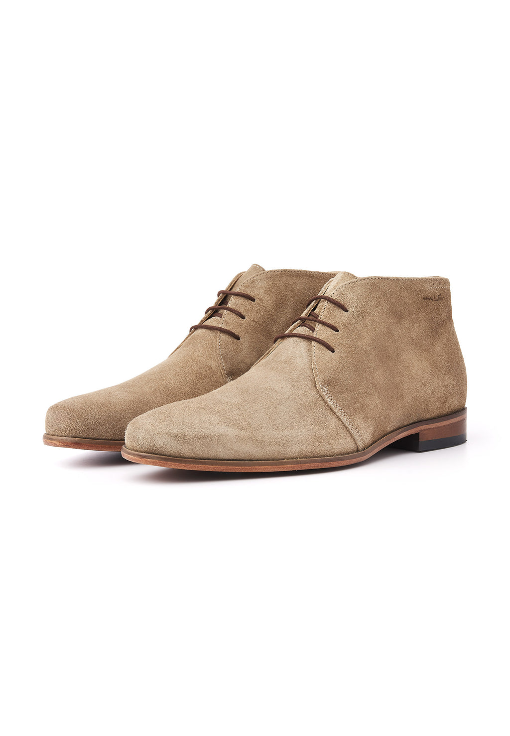 Taupe suède Rhodes halfhoge veterschoen