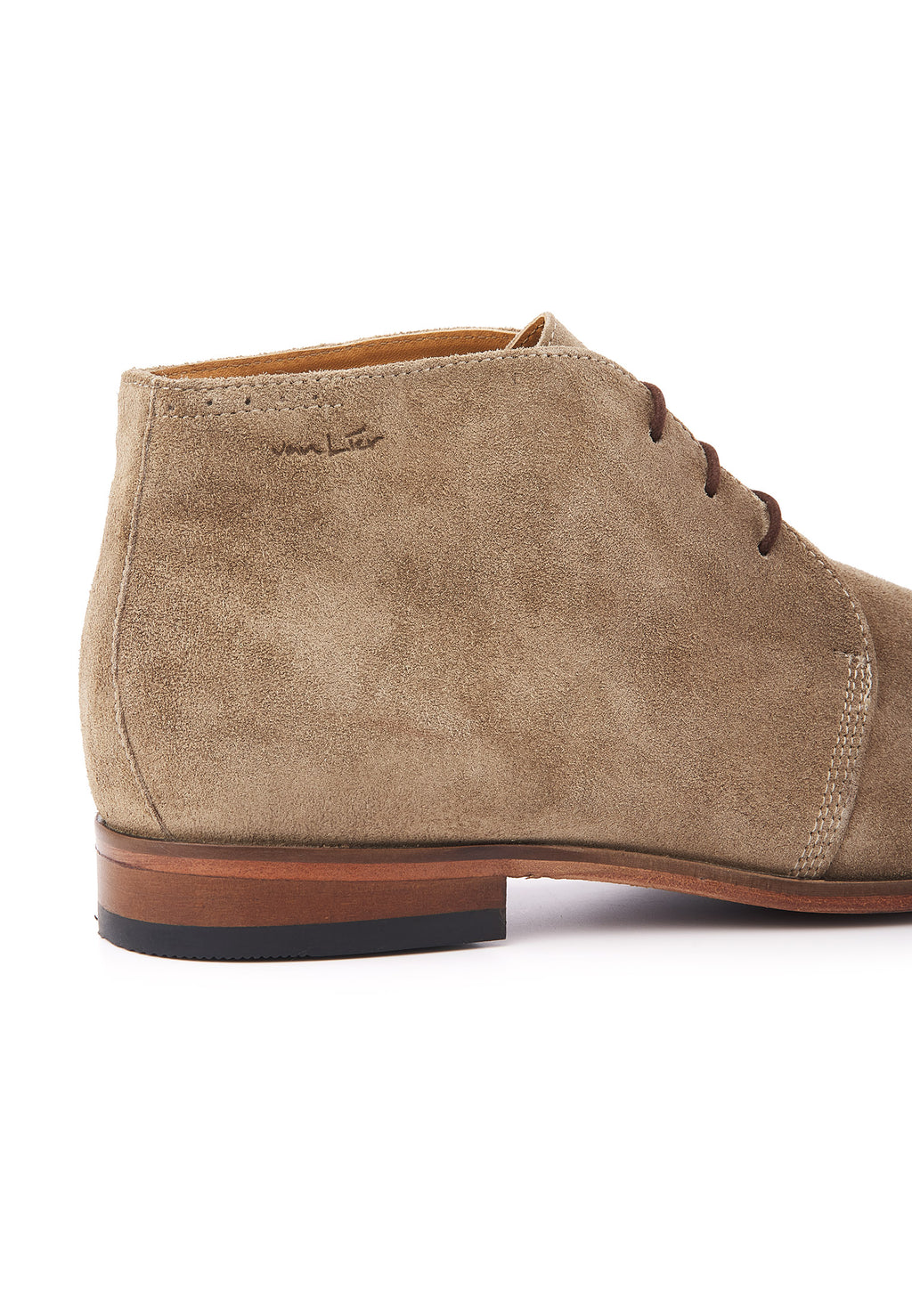 Taupe suède Rhodes halfhoge veterschoen