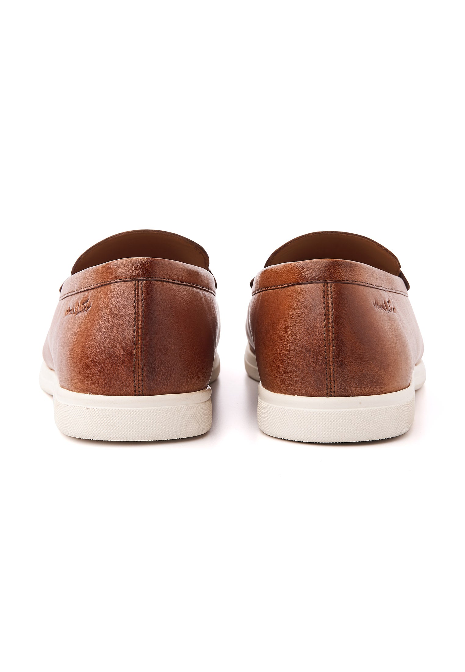 Cognac gladleren Riva loafer