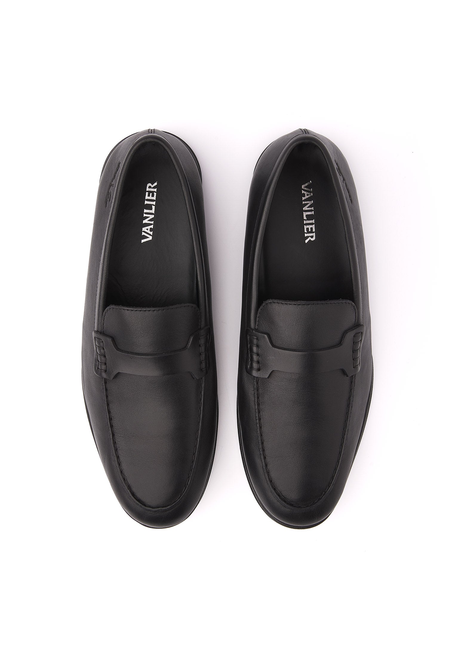 Zwart gladleren Riva loafer