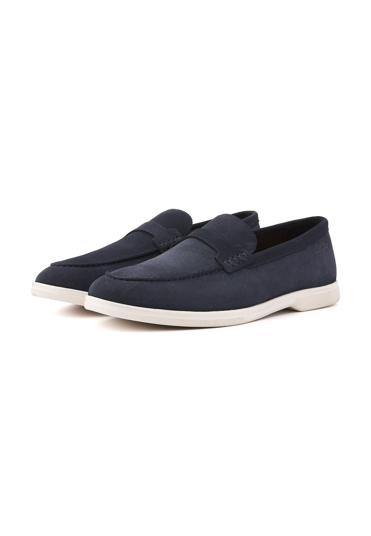 Navy blauw suède Riva loafer