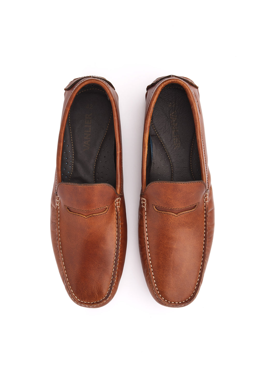 Cognac volnerf leren Mocassin