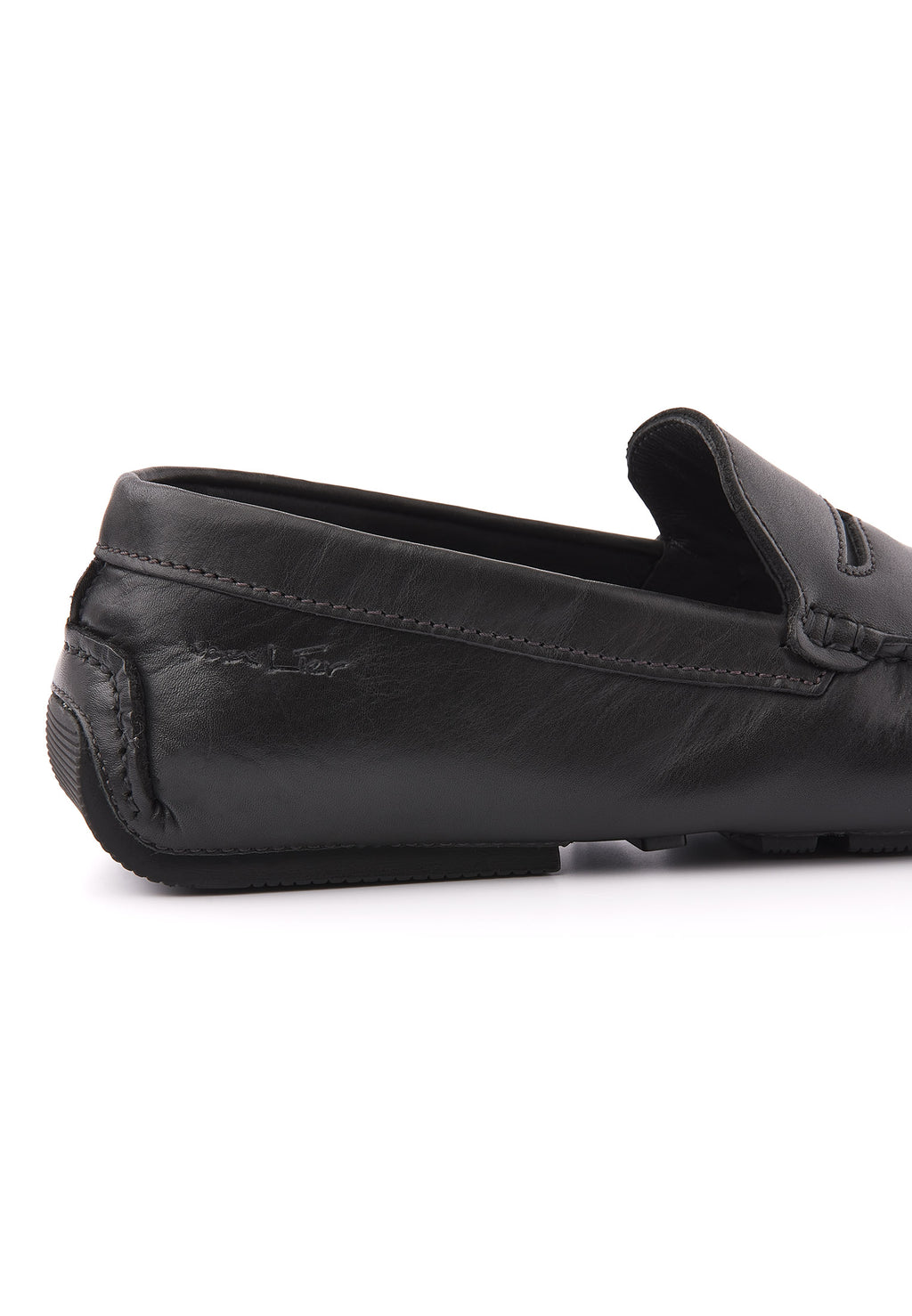 Zwart gladleren Mocassin