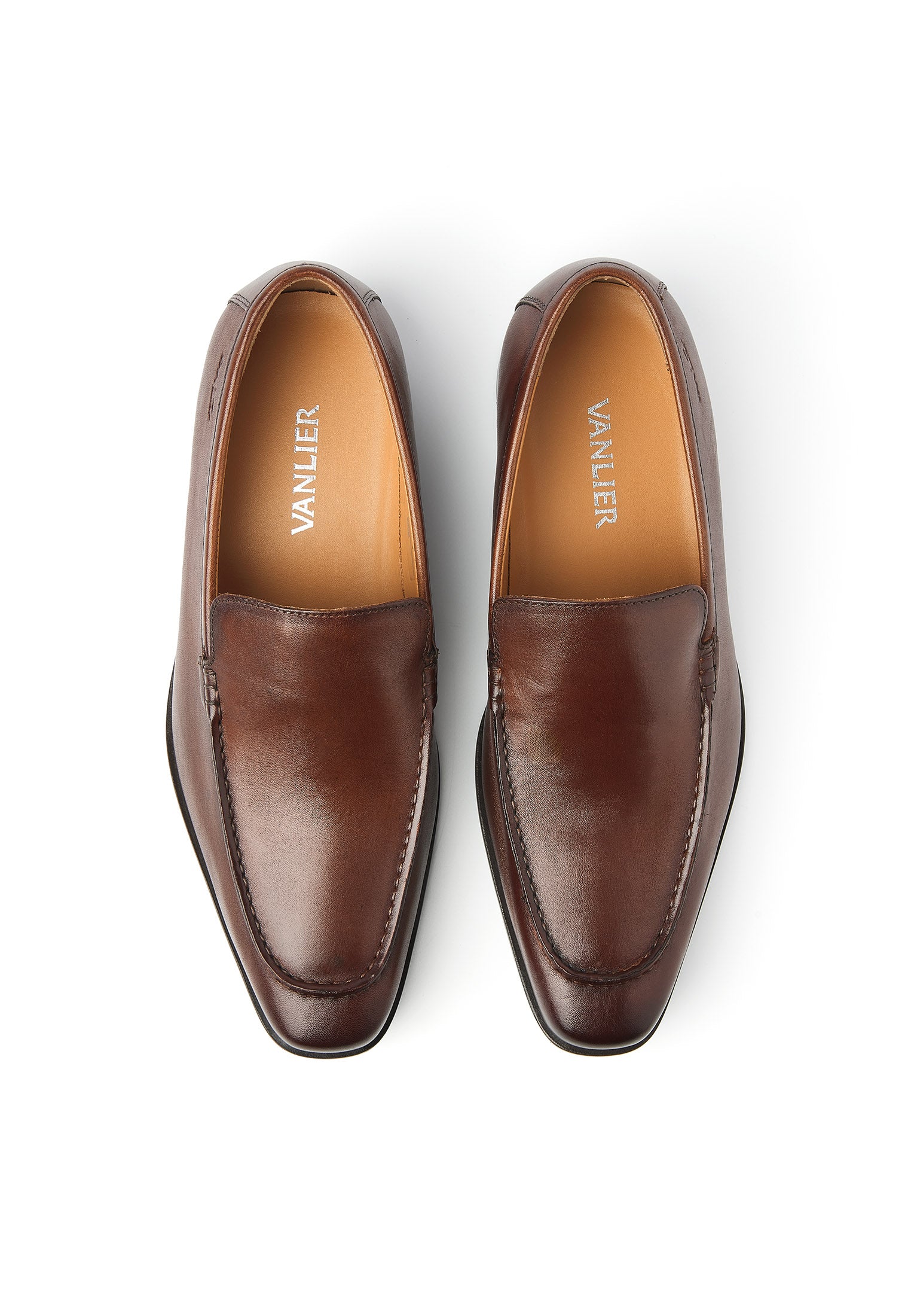 Cognac gladleren Rhodes loafer