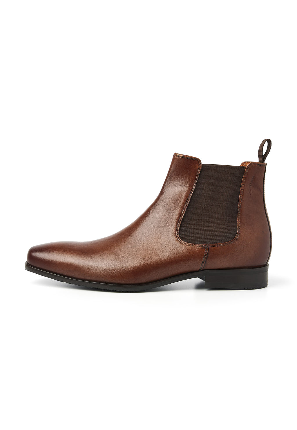 Cognac gladleren Rhodes chelsea boot