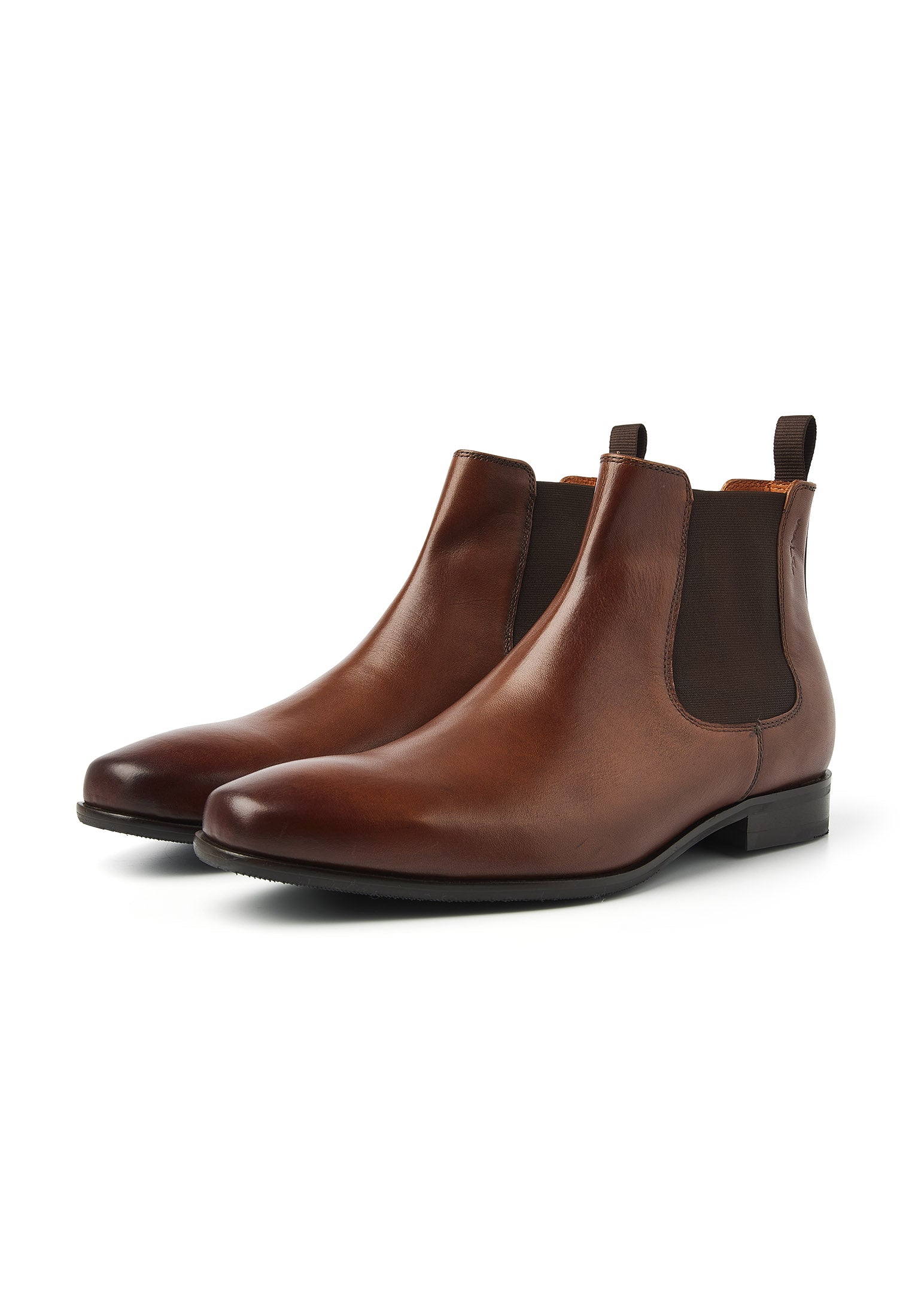 Cognac gladleren Rhodes chelsea boot
