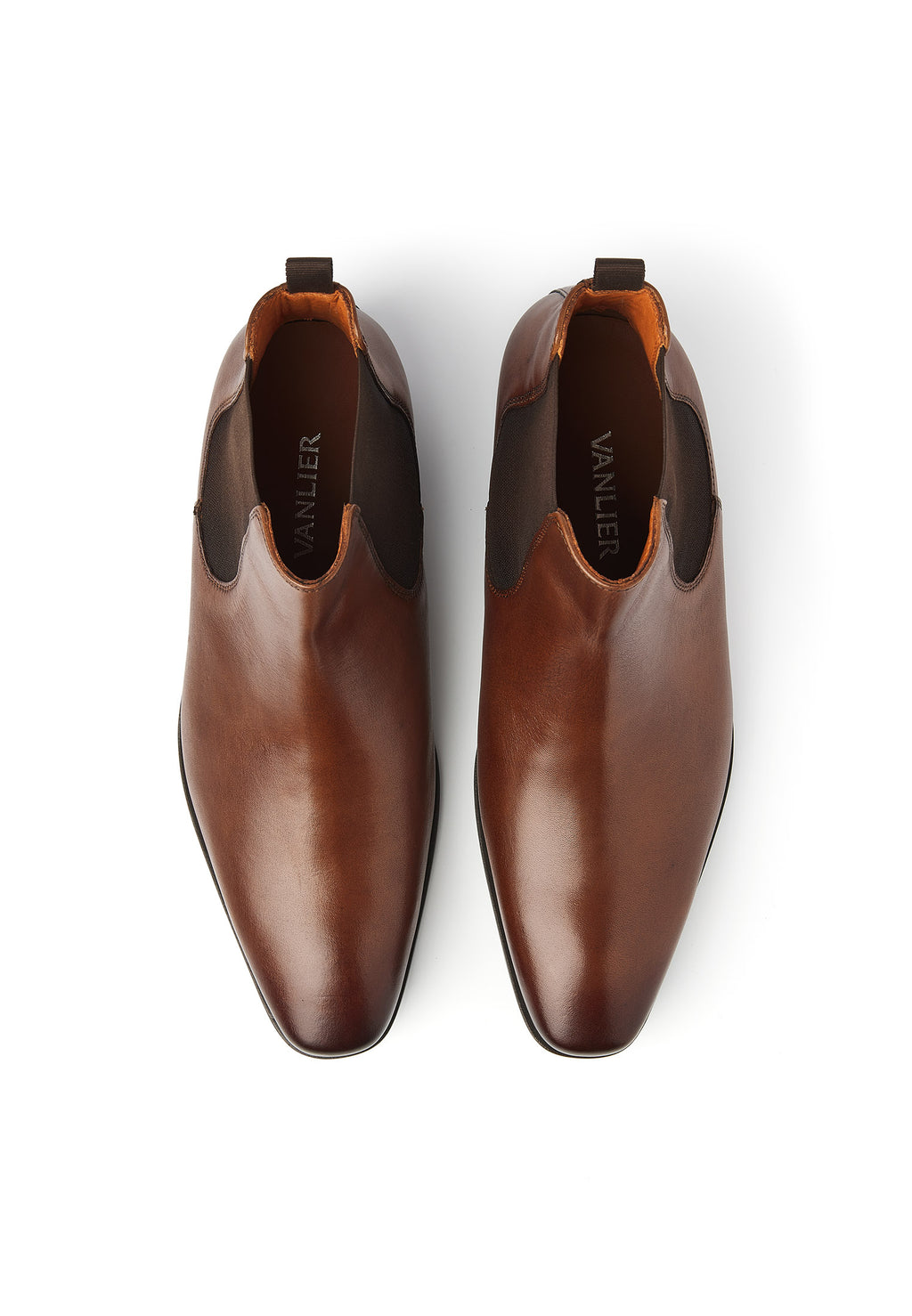 Cognac gladleren Rhodes chelsea boot