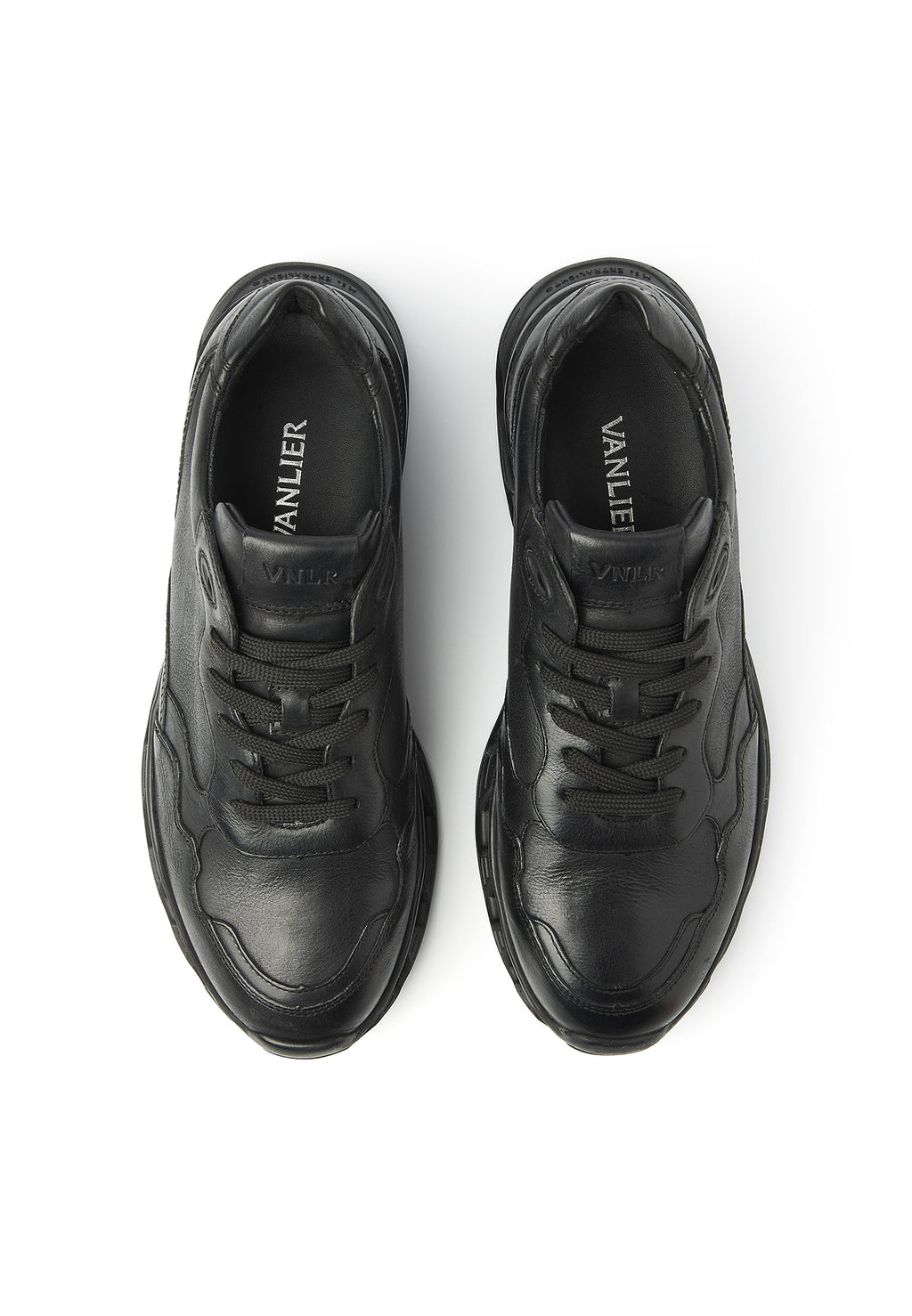 Zwart gladleren Orlando sneaker 'Shiny black'