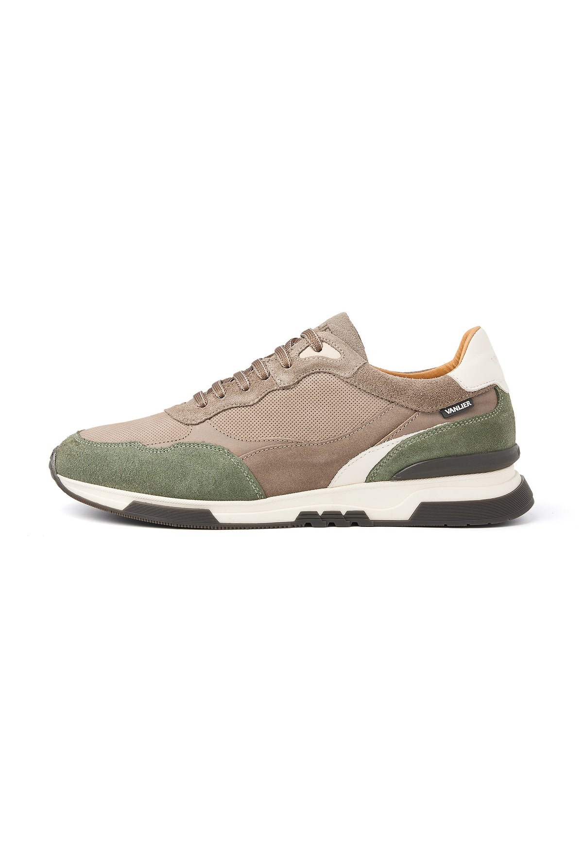 Taupe lichtgroen suède Romeo sneaker