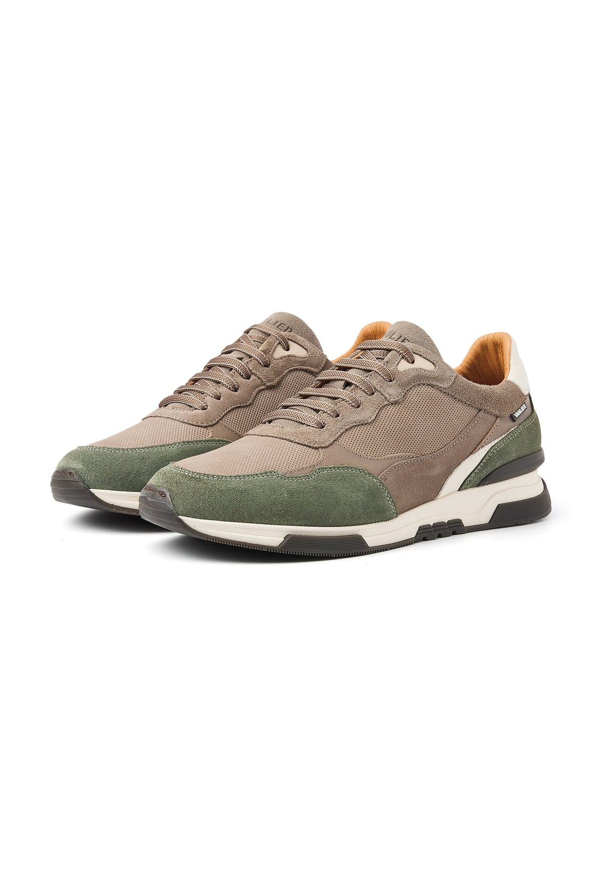 Taupe lichtgroen suède Romeo sneaker