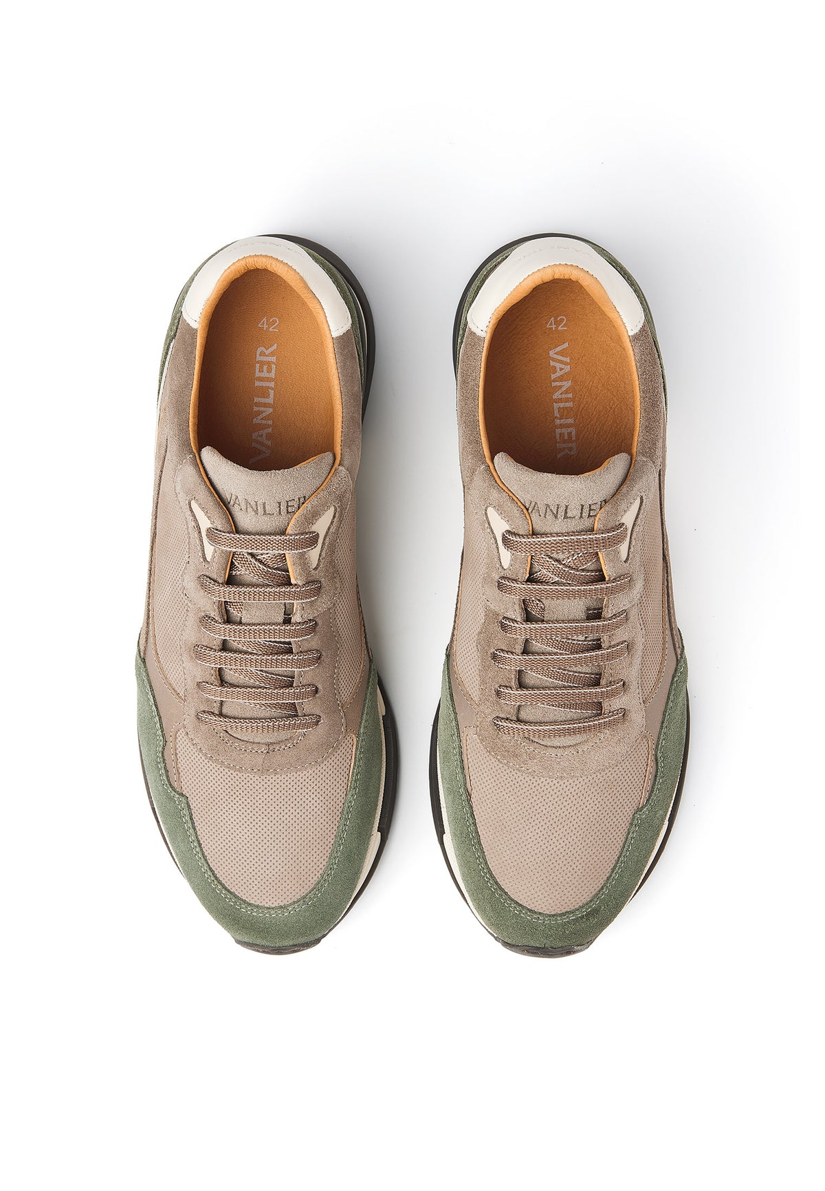 Taupe lichtgroen suède Romeo sneaker