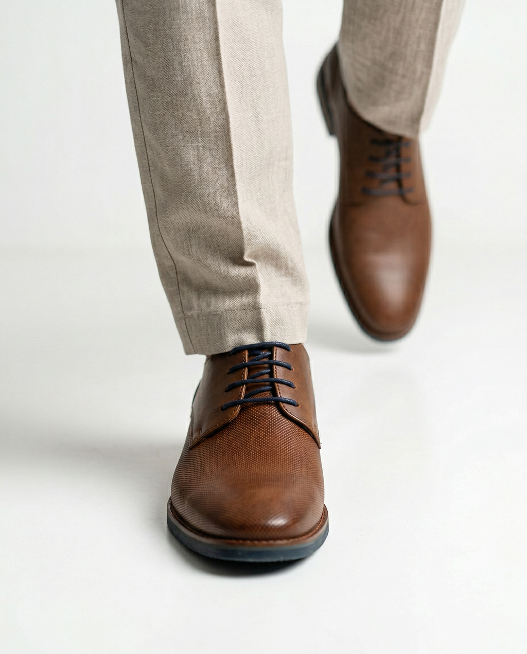 Cool Light Cognac Smooth Leather Amalfi Lace-up