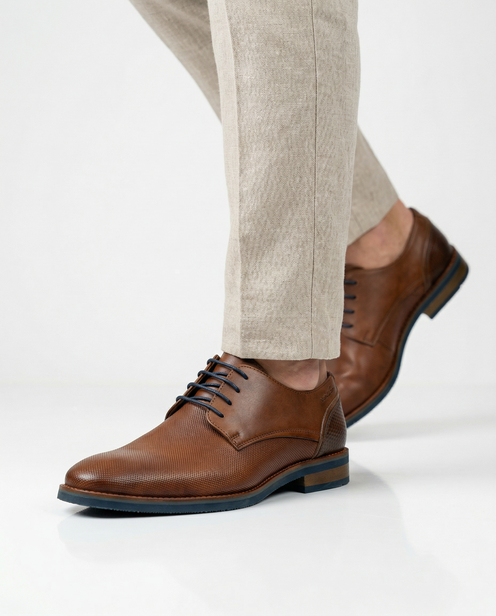 Cool Light Cognac Smooth Leather Amalfi Lace-up