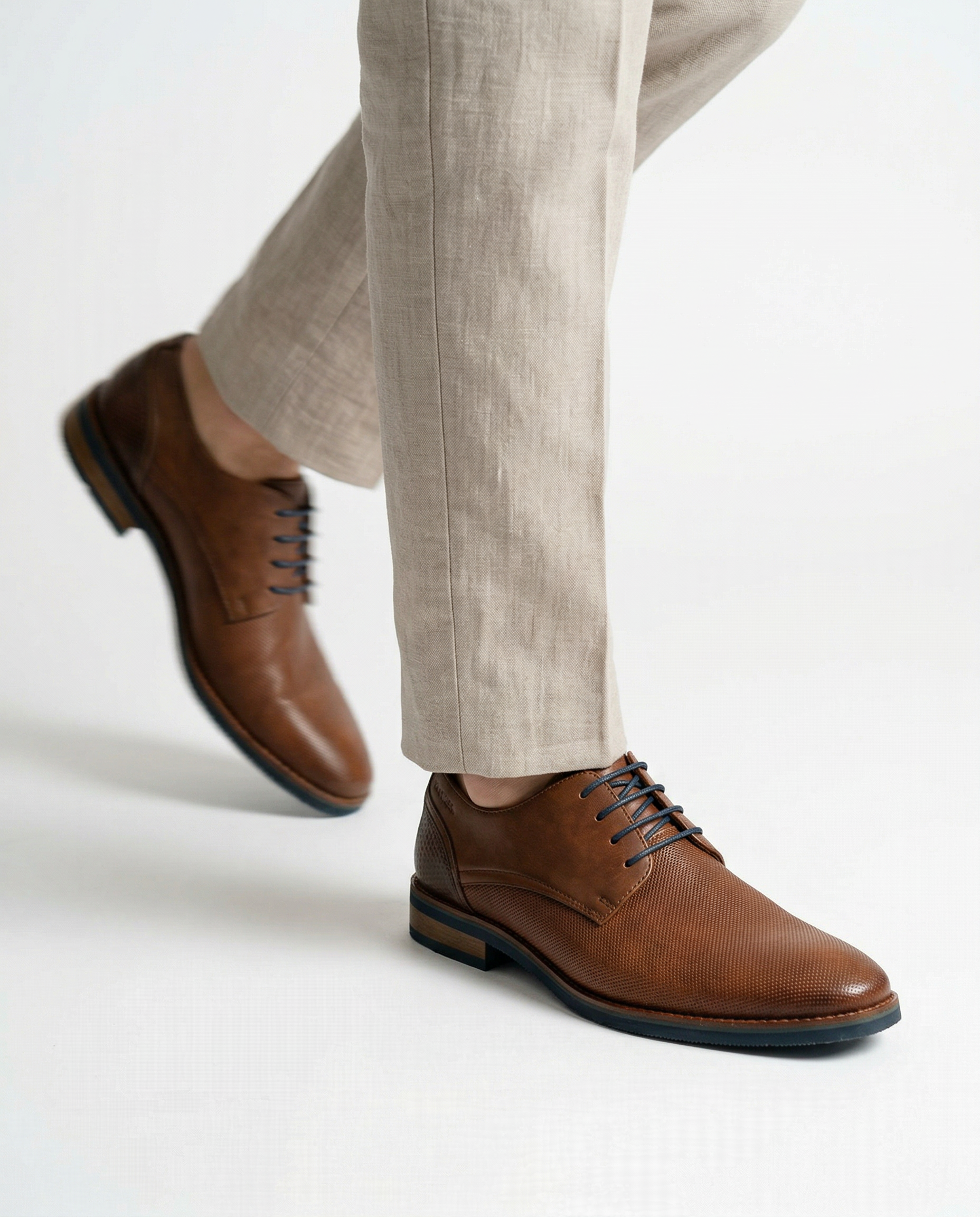 Licht cognac gladleren Amalfi veterschoen