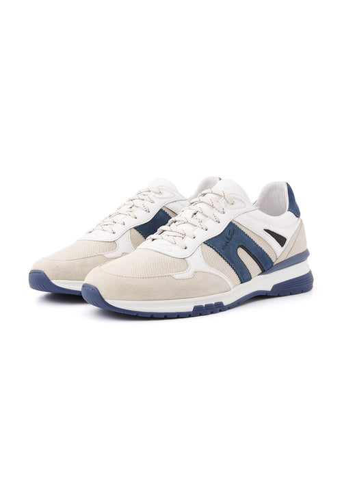 Beige blauw suède combi Veneto sneaker