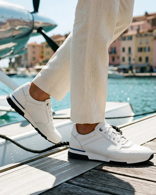 Wit gladleren Positano sneaker