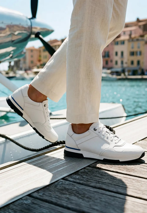 Wit gladleren Positano sneaker