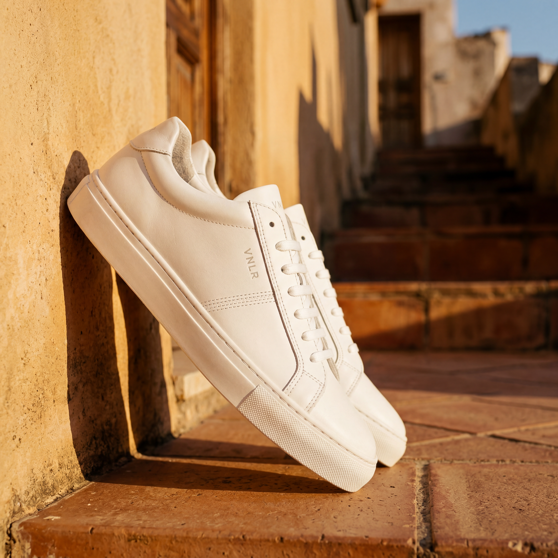 Wit gladleren Novara sneaker