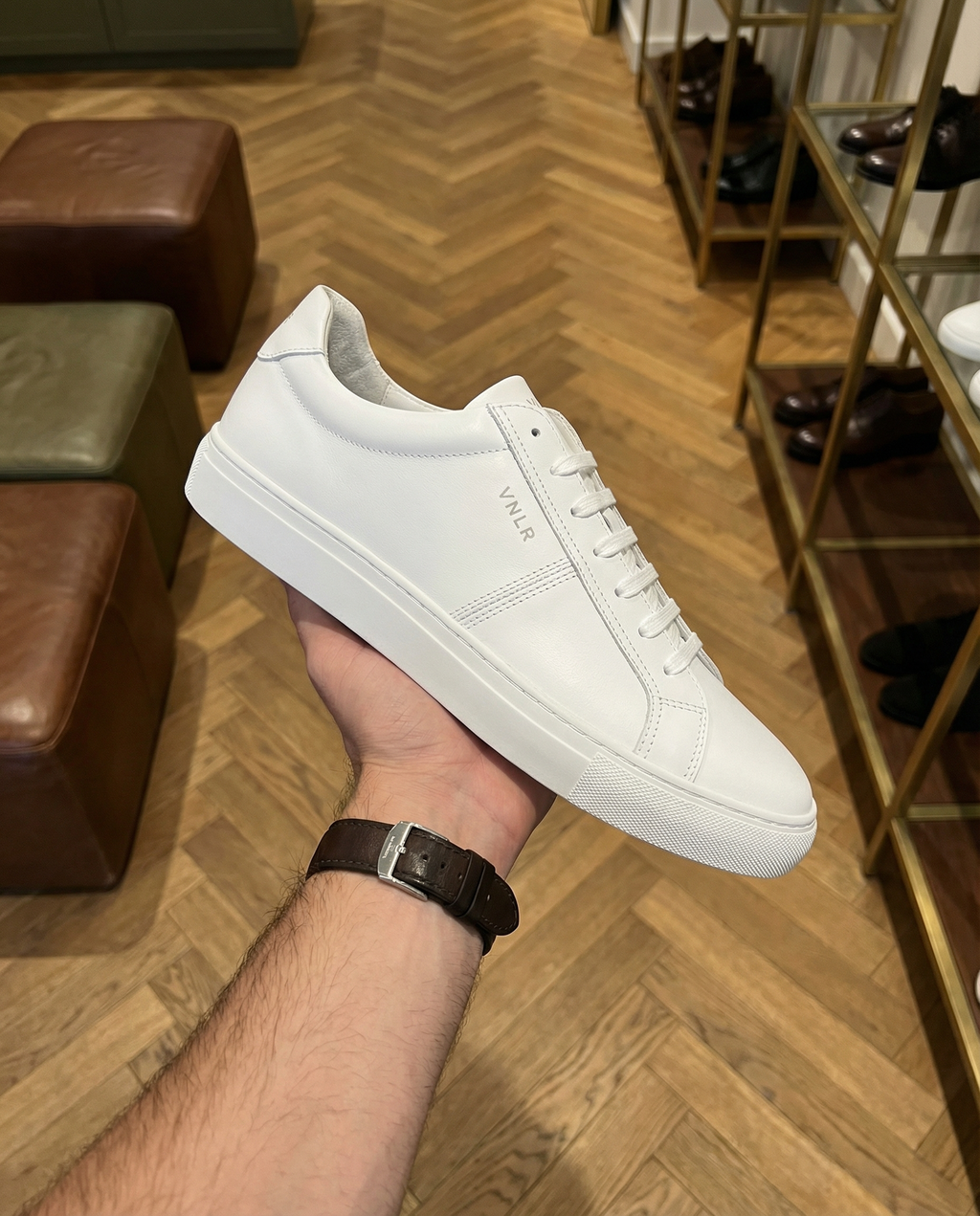 White smooth leather Novara sneaker