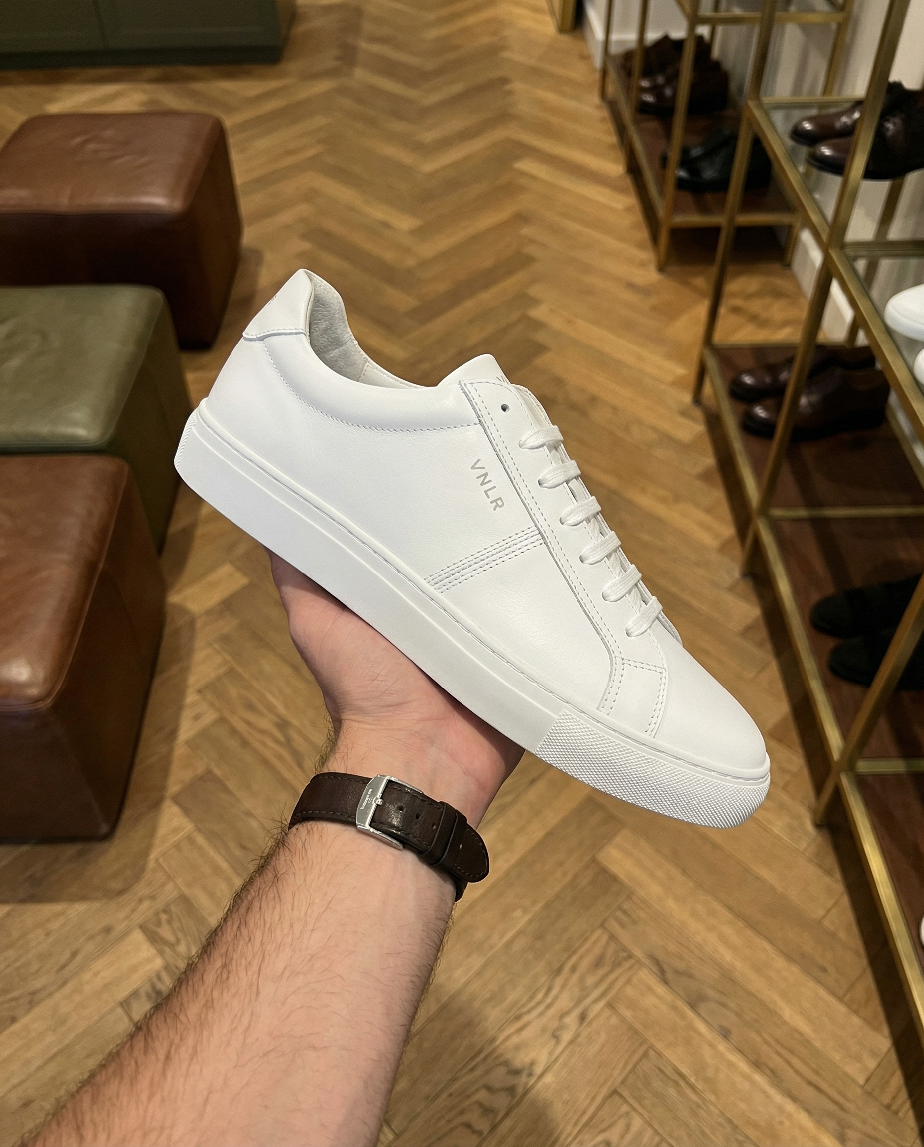 Wit gladleren Novara sneaker