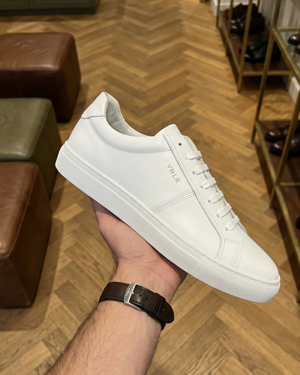 Wit gladleren Novara sneaker