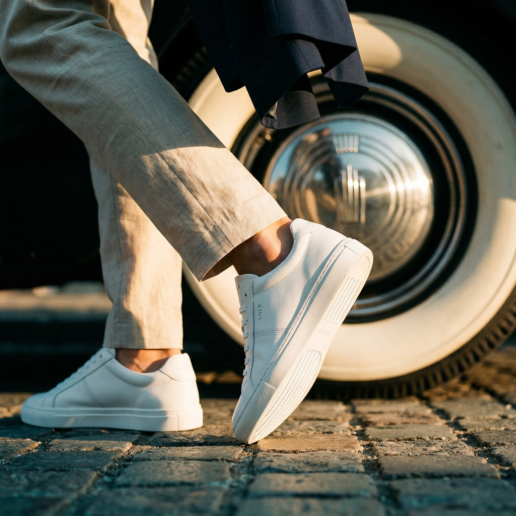 White smooth leather Novara sneaker