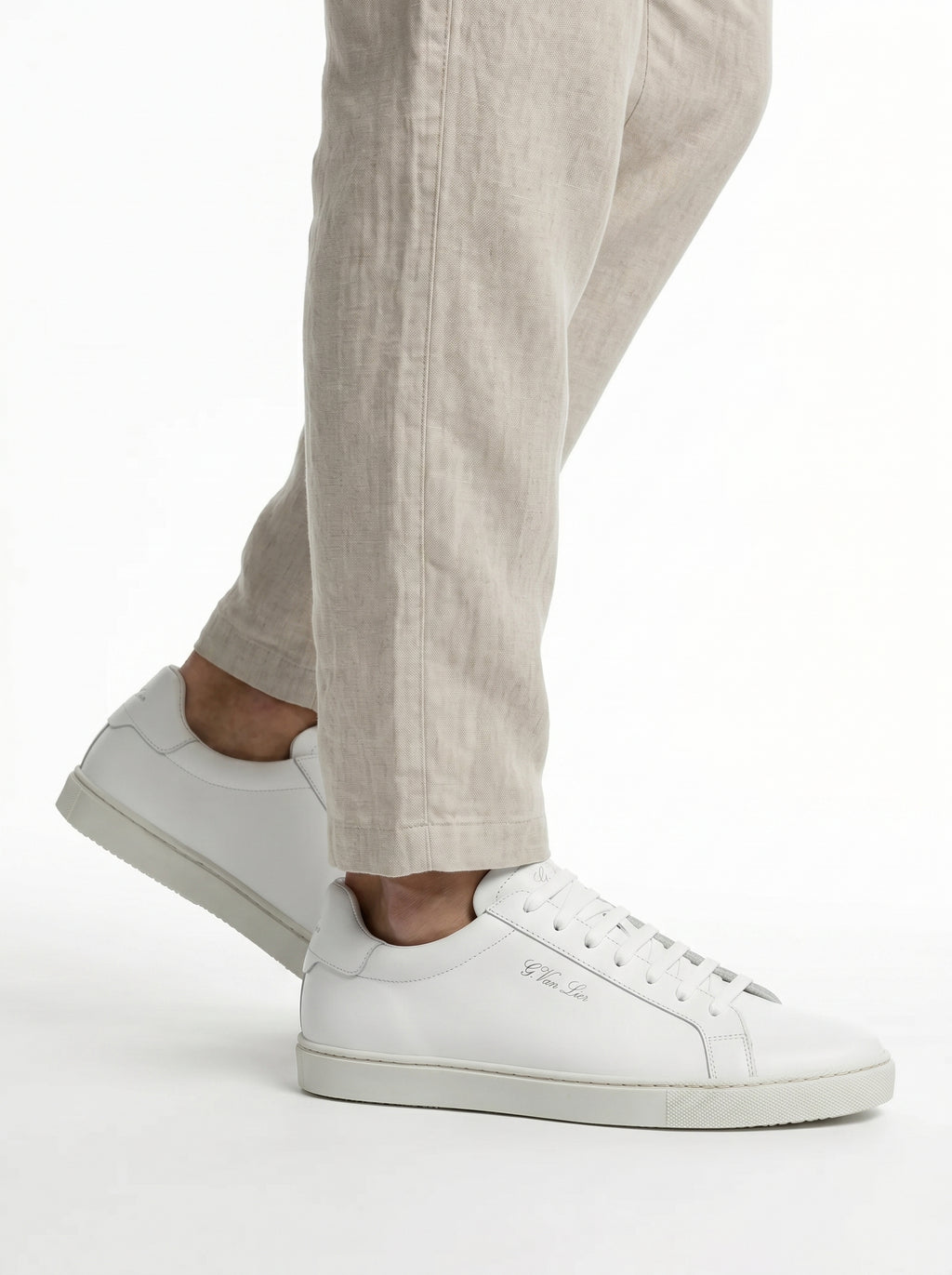 Sneaker Napoli en cuir lisse blanc