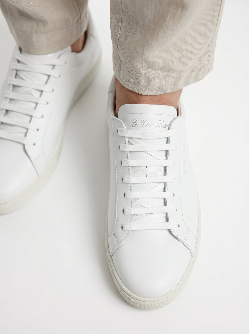 Sneaker Napoli en cuir lisse blanc