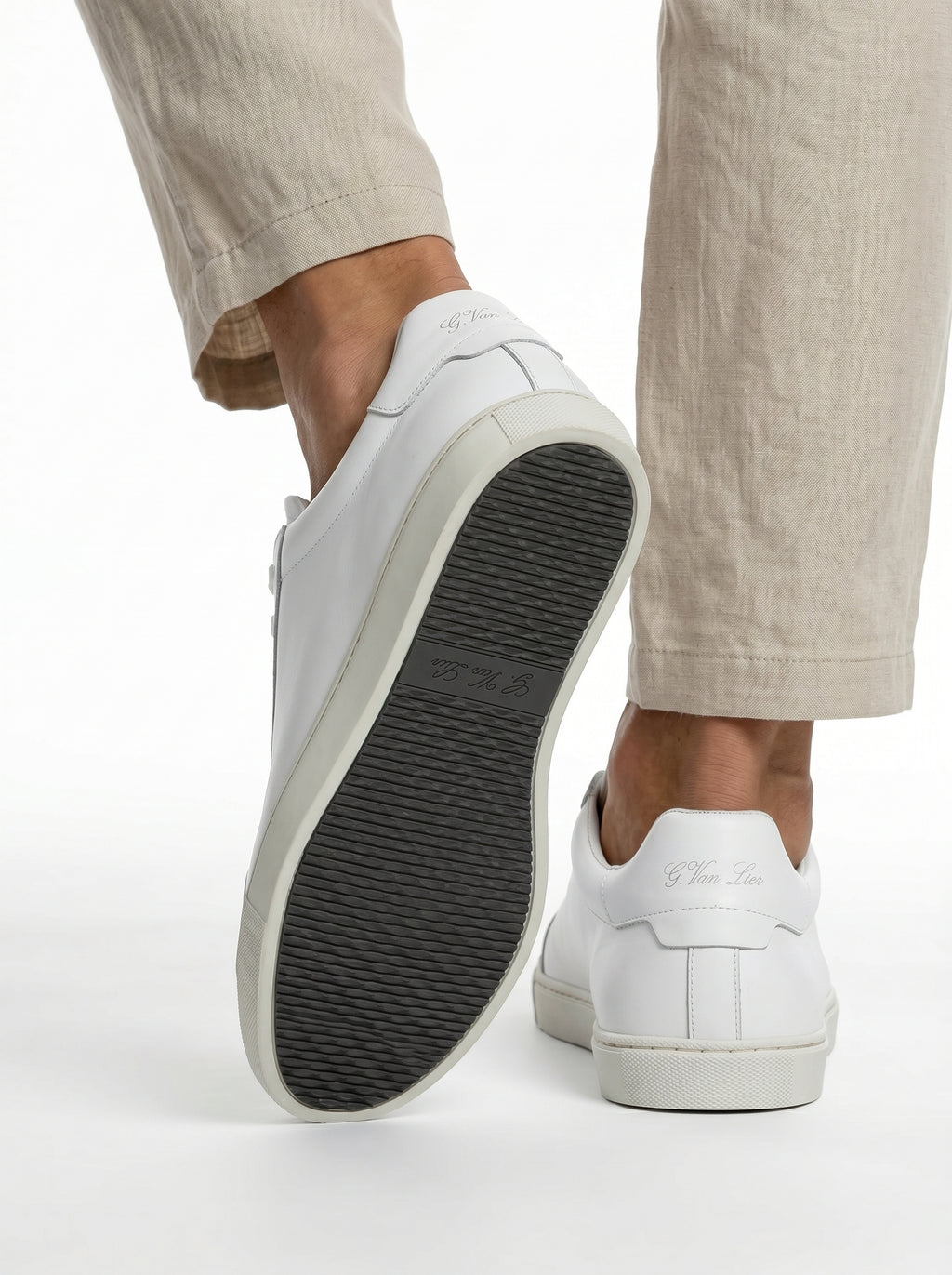 Sneaker Napoli en cuir lisse blanc