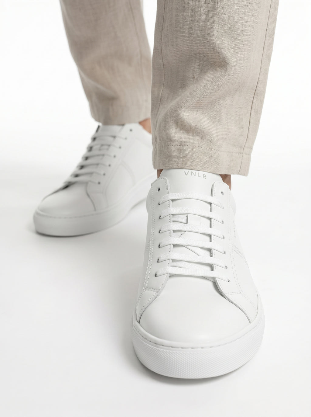 White smooth leather Novara sneaker