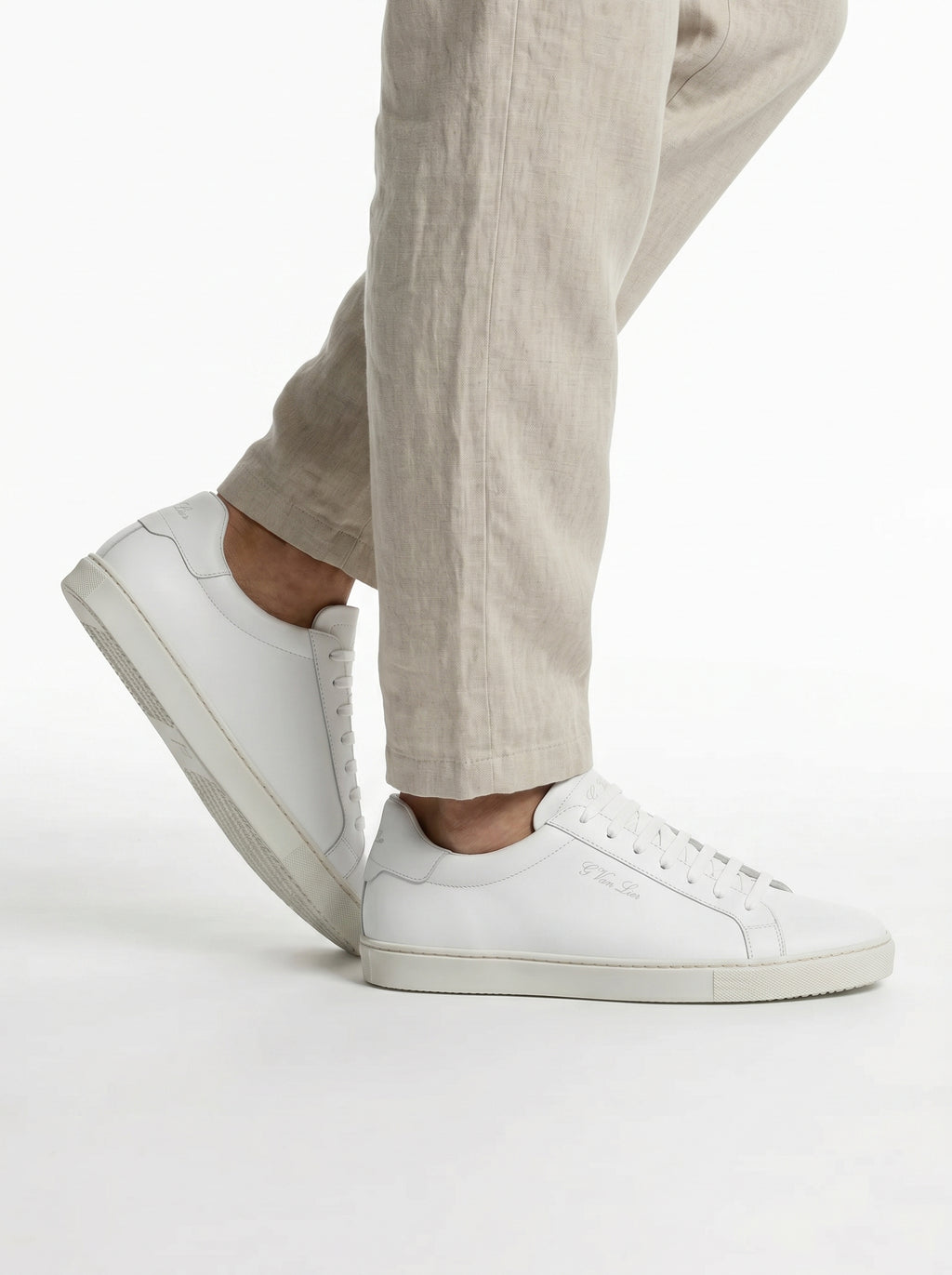 Sneaker Napoli en cuir lisse blanc