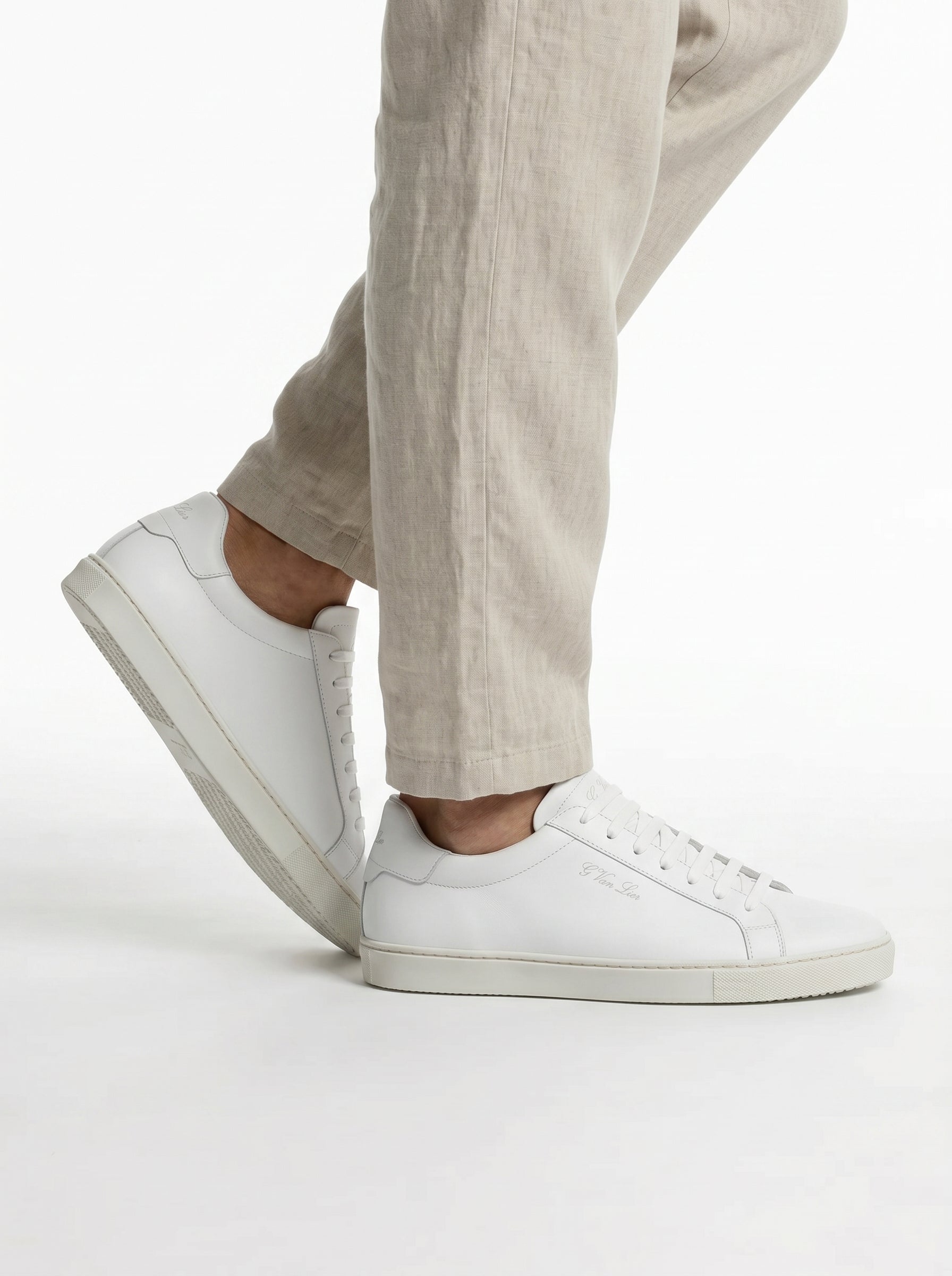 Wit gladleren Napoli sneaker
