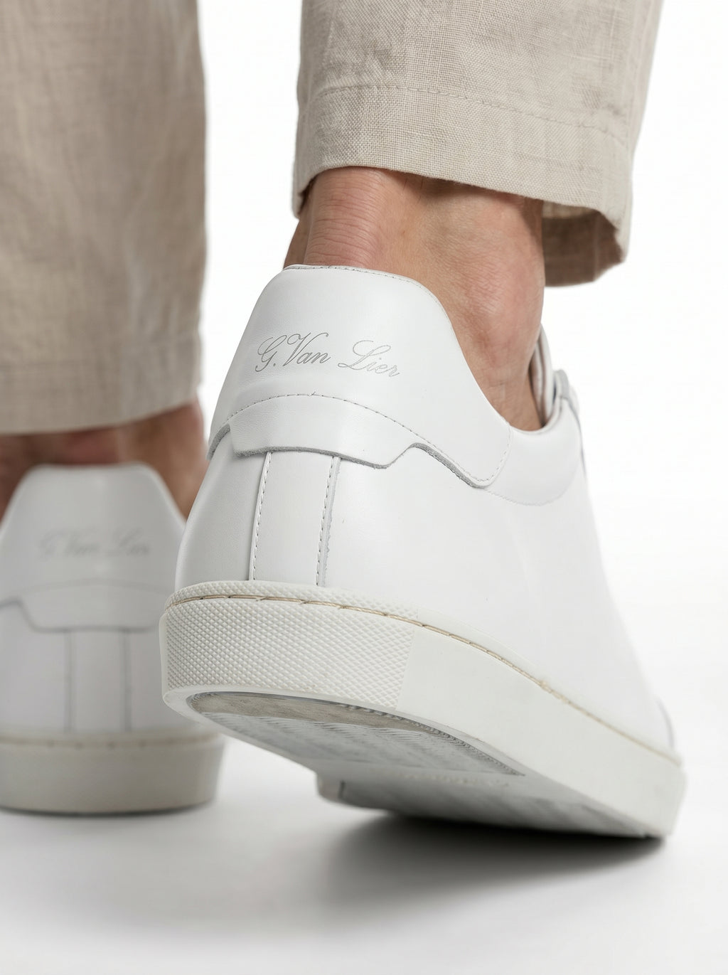 Sneaker Napoli en cuir lisse blanc
