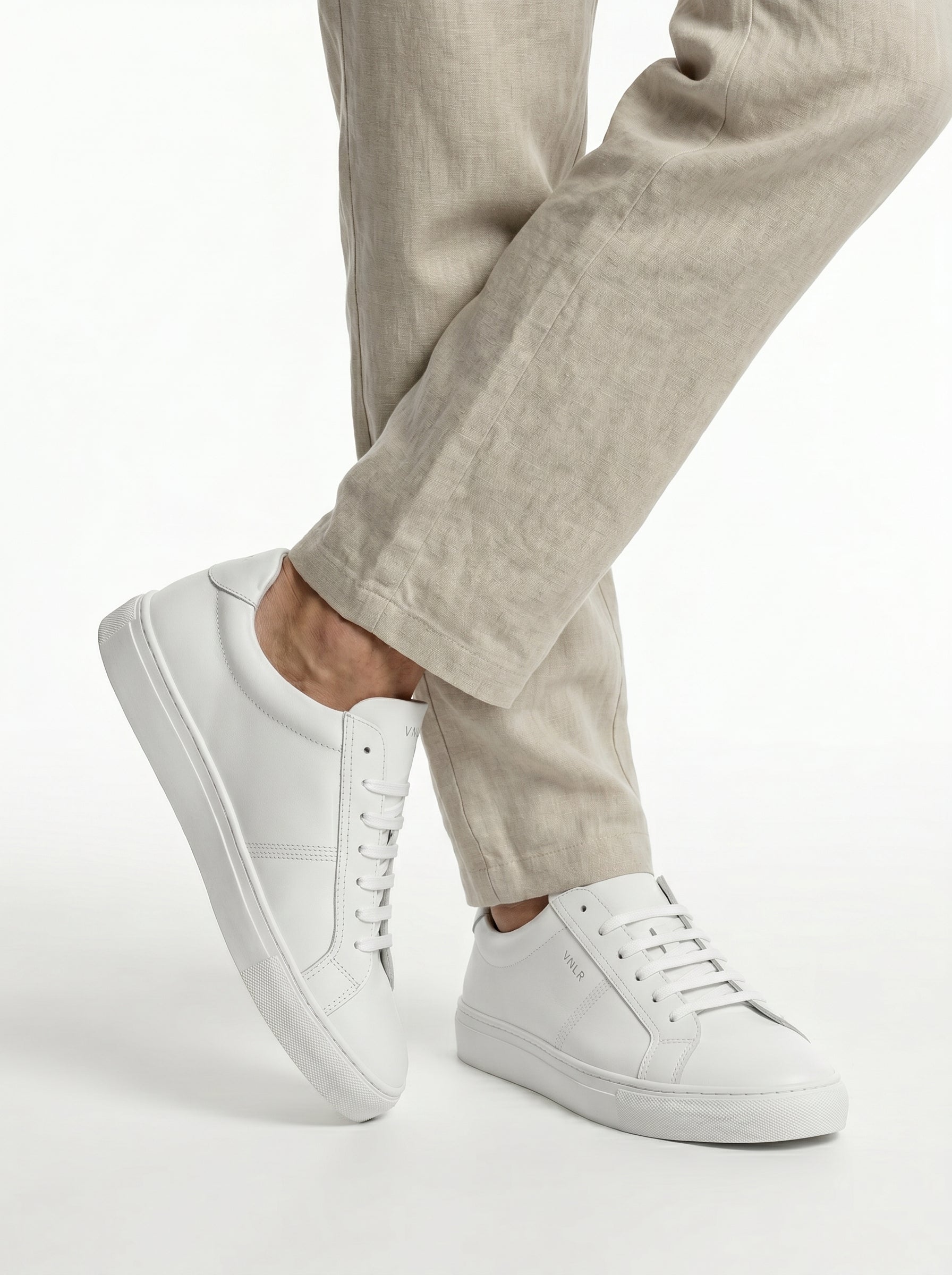 Wit gladleren Novara sneaker