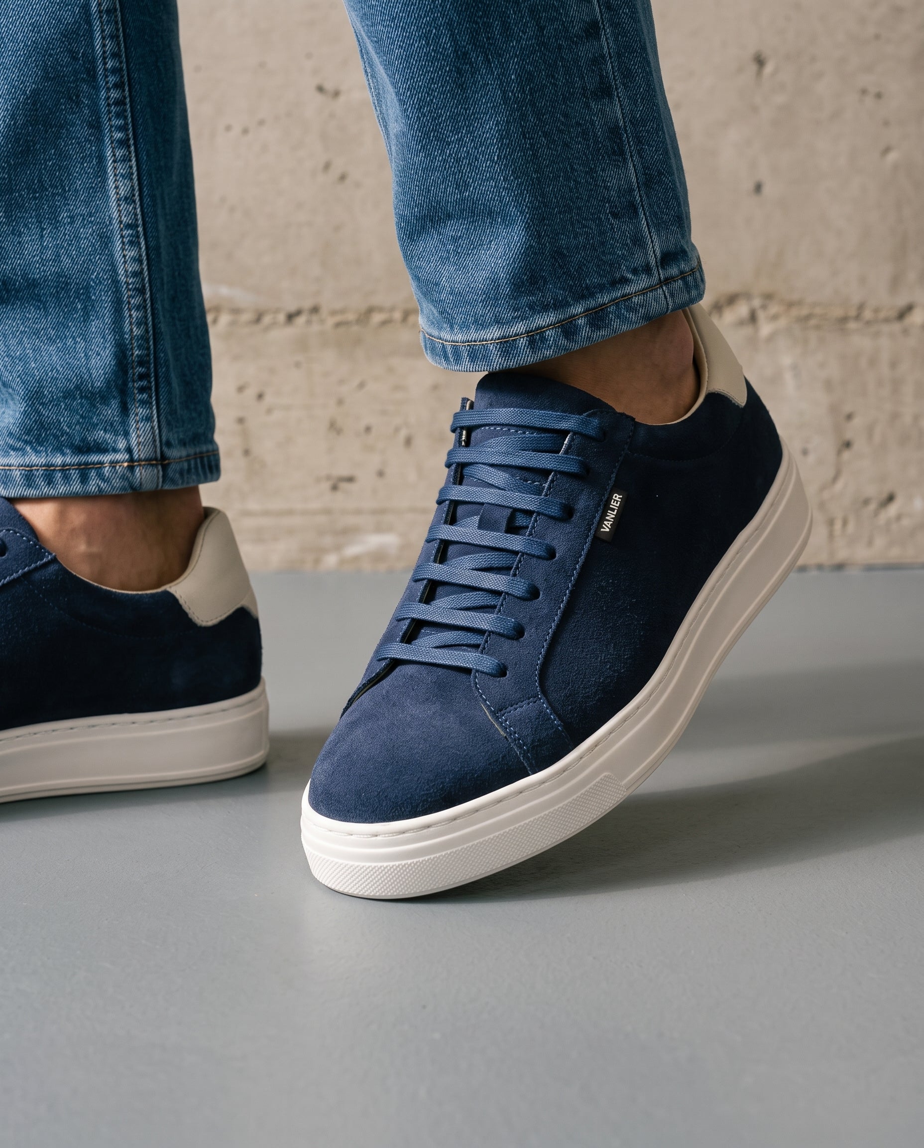 Sneaker Barossa en suède bleu foncé