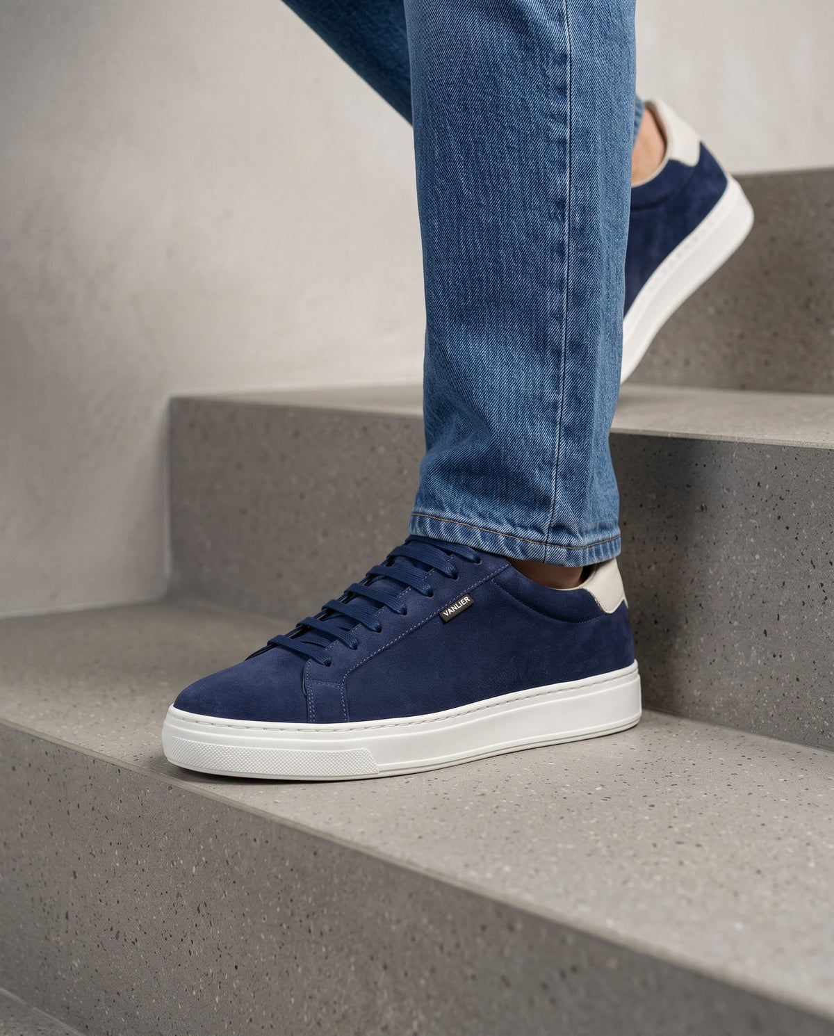 Sneaker Barossa en suède bleu foncé