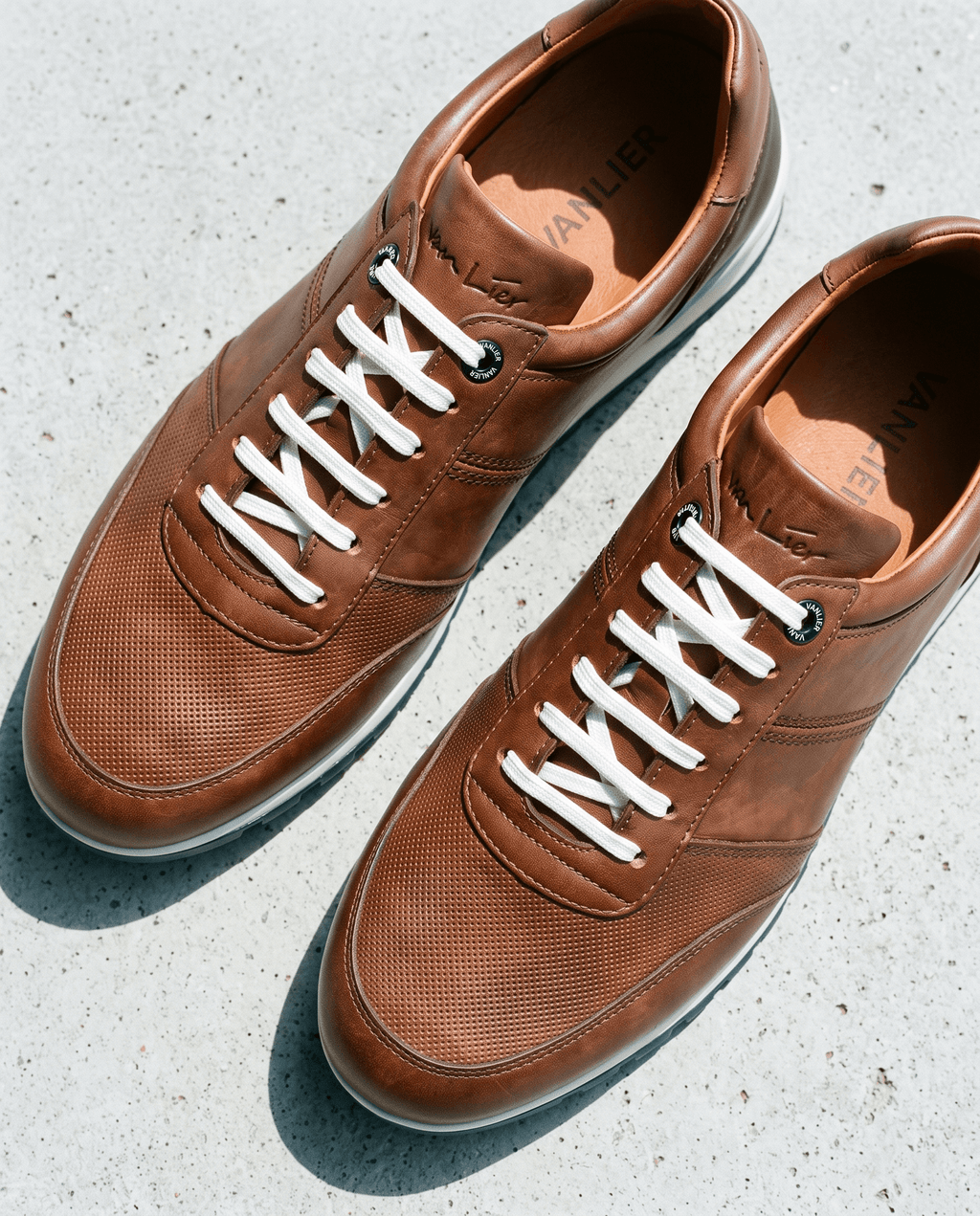 Light cognac smooth leather Anzano sneaker