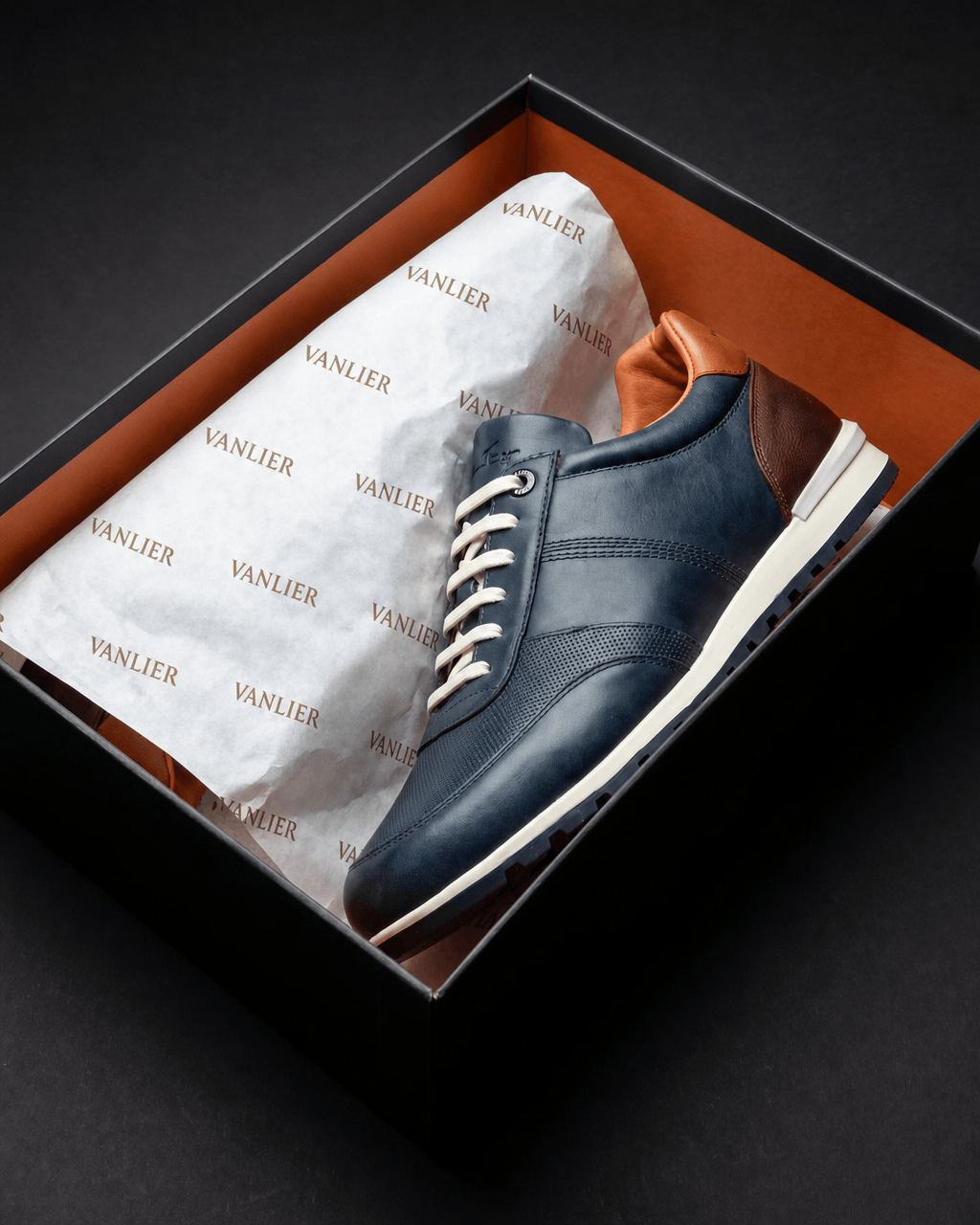 Blue smooth leather Anzano sneaker