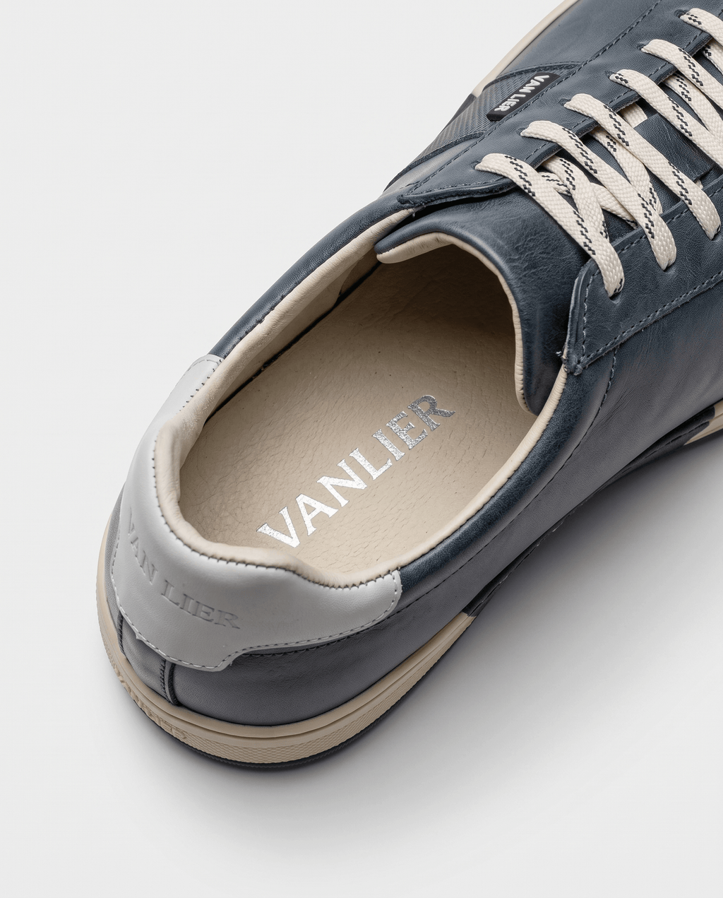 Navy blauw gladleren Retro sneaker